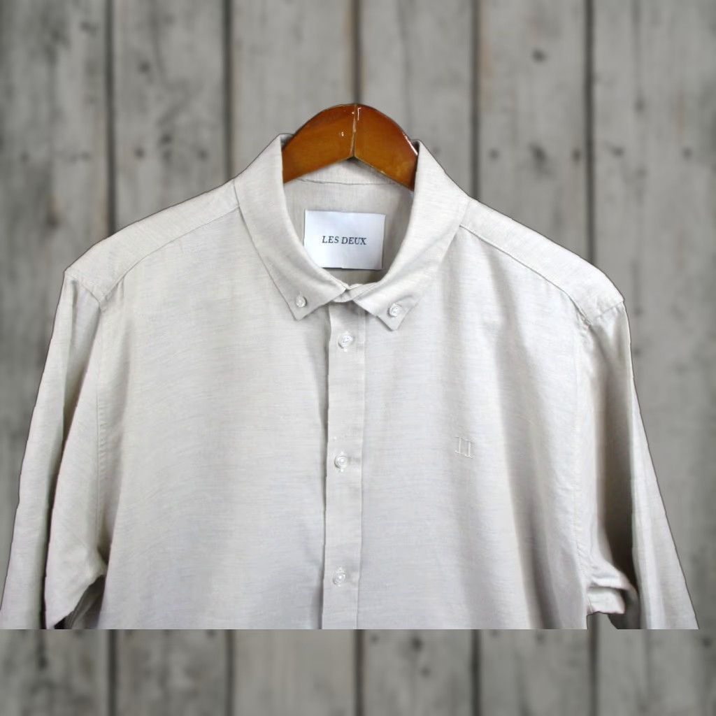Les Deux Shirt Mens XL Beige Desert Button Down Long Sleeve Cotton