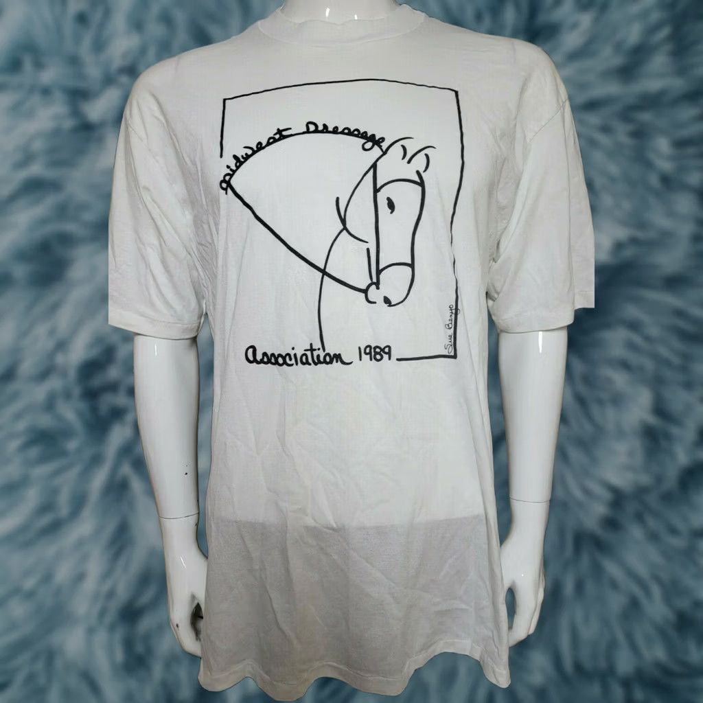 Hanes VINTAGE Midwest Dressage Association 1989 Michigan T Shirt XL Equestrian Training Size US XL / EU 56 / 4 - 1 Thumbnail