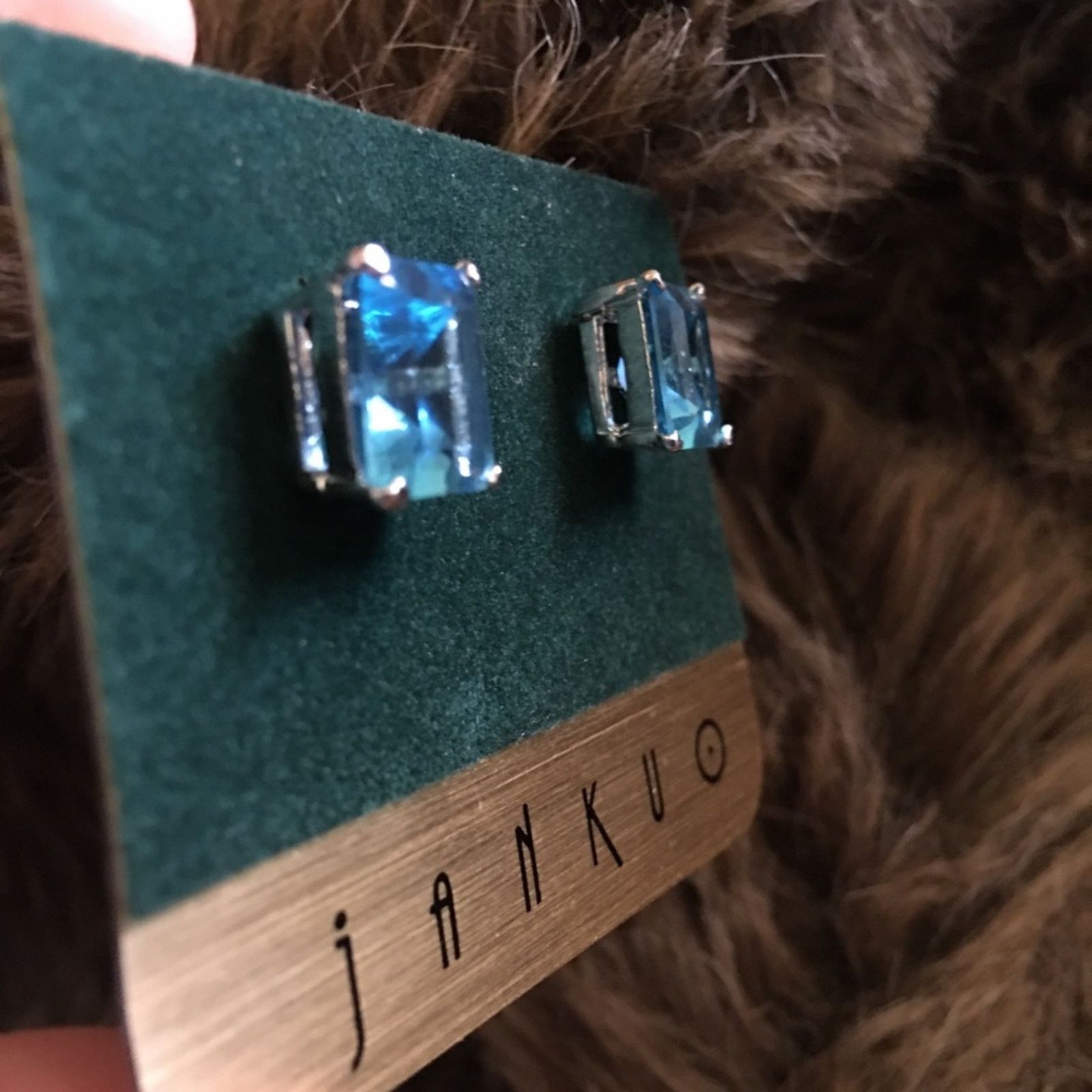 Jewelry Janku simulated square cut blue topaz earrings Size ONE SIZE - 2 Thumbnail