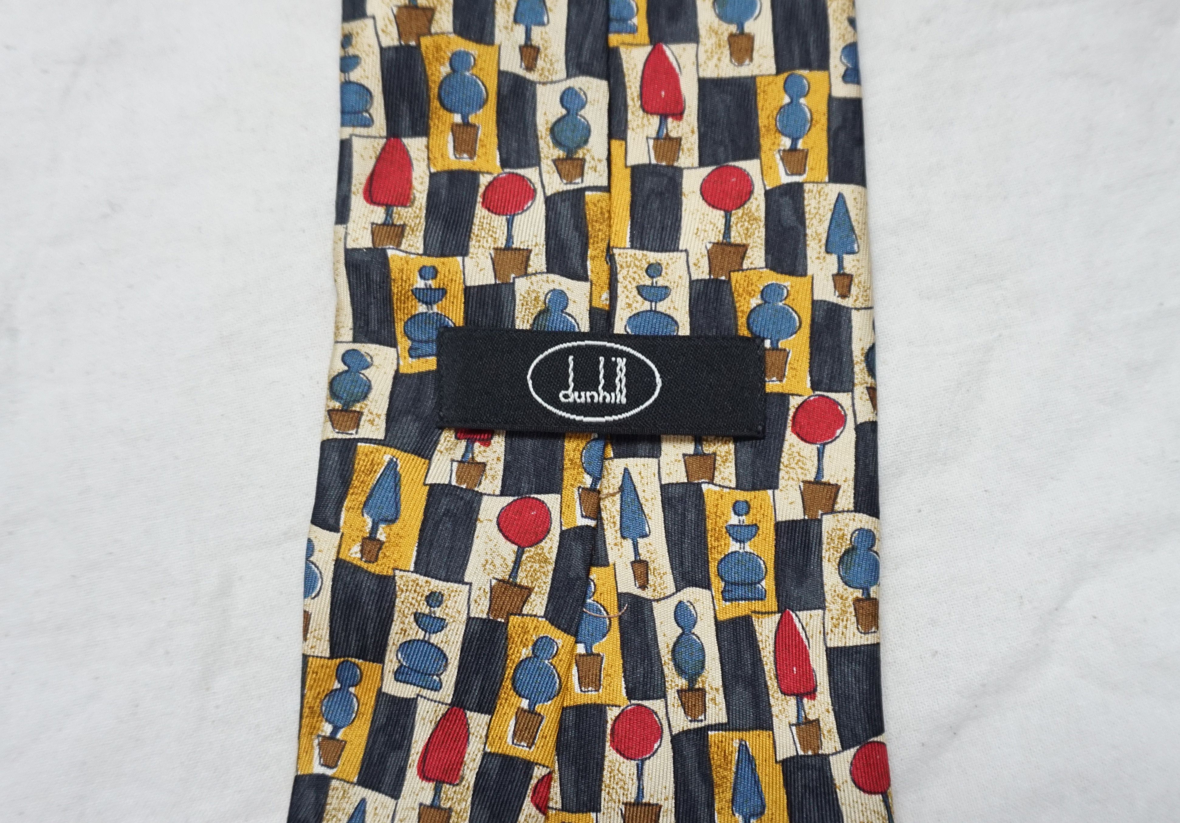 Alfred Dunhill Classic Dunhill Patterned Necktie Size ONE SIZE - 3 Thumbnail