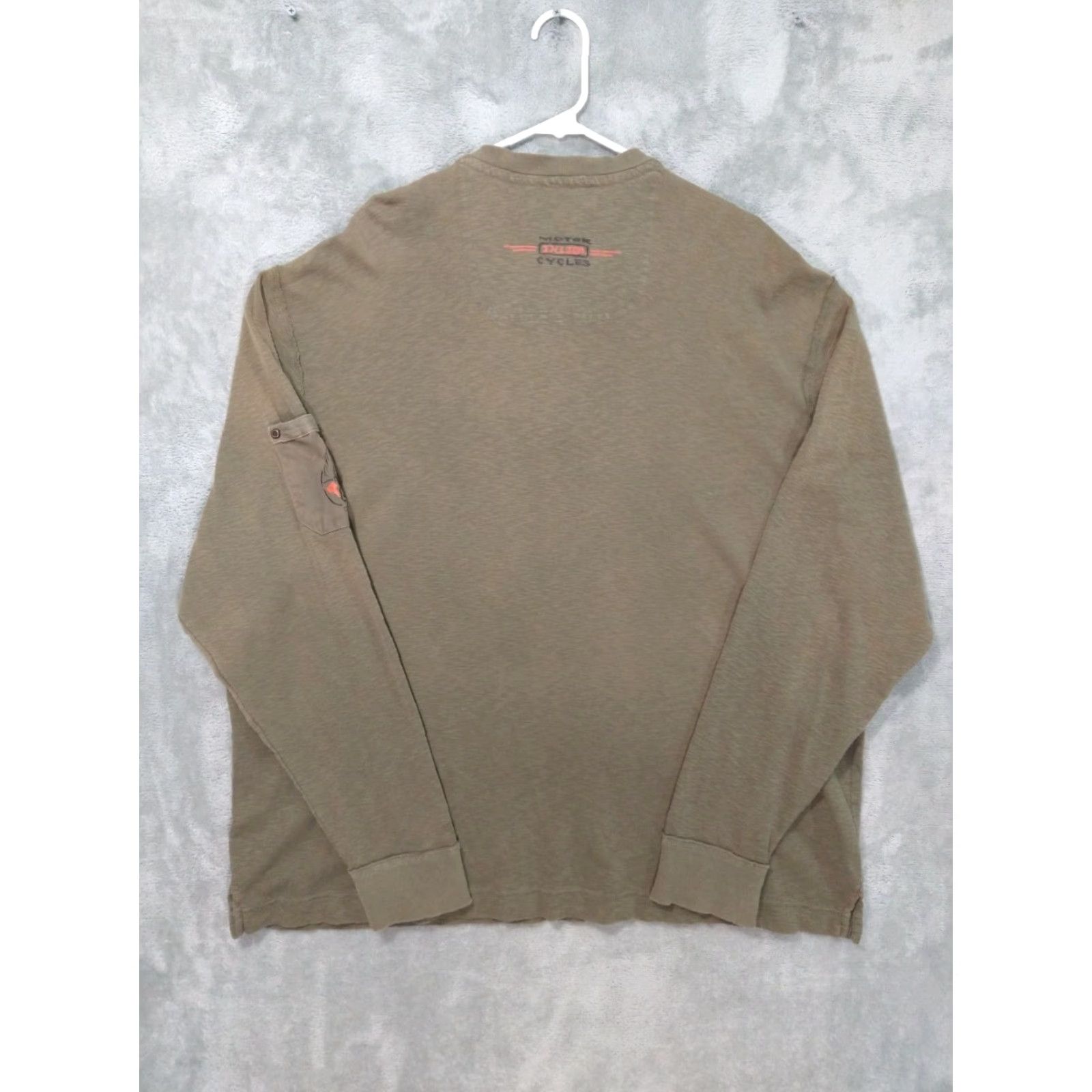 Harley Davidson Harley-Davidson Shirt Mens 2XL Brown Henley Long Sleeve Cotton Knit Pullover T-Shirt Size US XXL / EU 58 / 5 - 2 Thumbnail