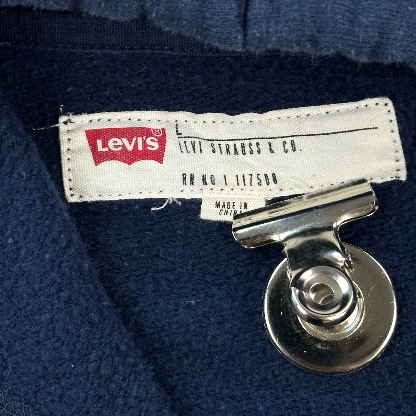 Levi's VINTAGE Levis Hoodie Mens Large Navy Fleece Graphic Logo Red Tab Pullover Outdoor Size US L / EU 52-54 / 3 - 6 Thumbnail