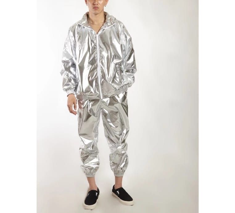 Designer OWC Spotlight Silver Jacket (oversize) Size US L / EU 52-54 / 3 - 1 Thumbnail