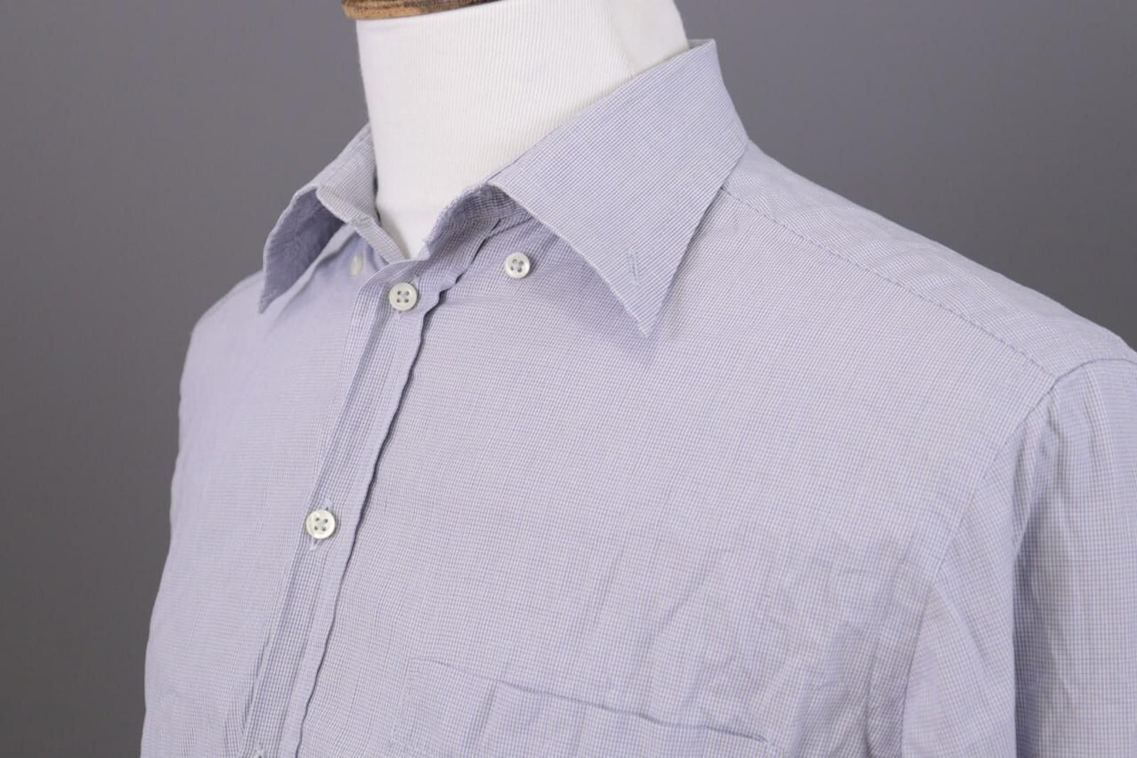 Armani Collezioni Armani Collezioni White Check Button Down Shirt Size 41 /16 Size US M / EU 48-50 / 2 - 10 Thumbnail