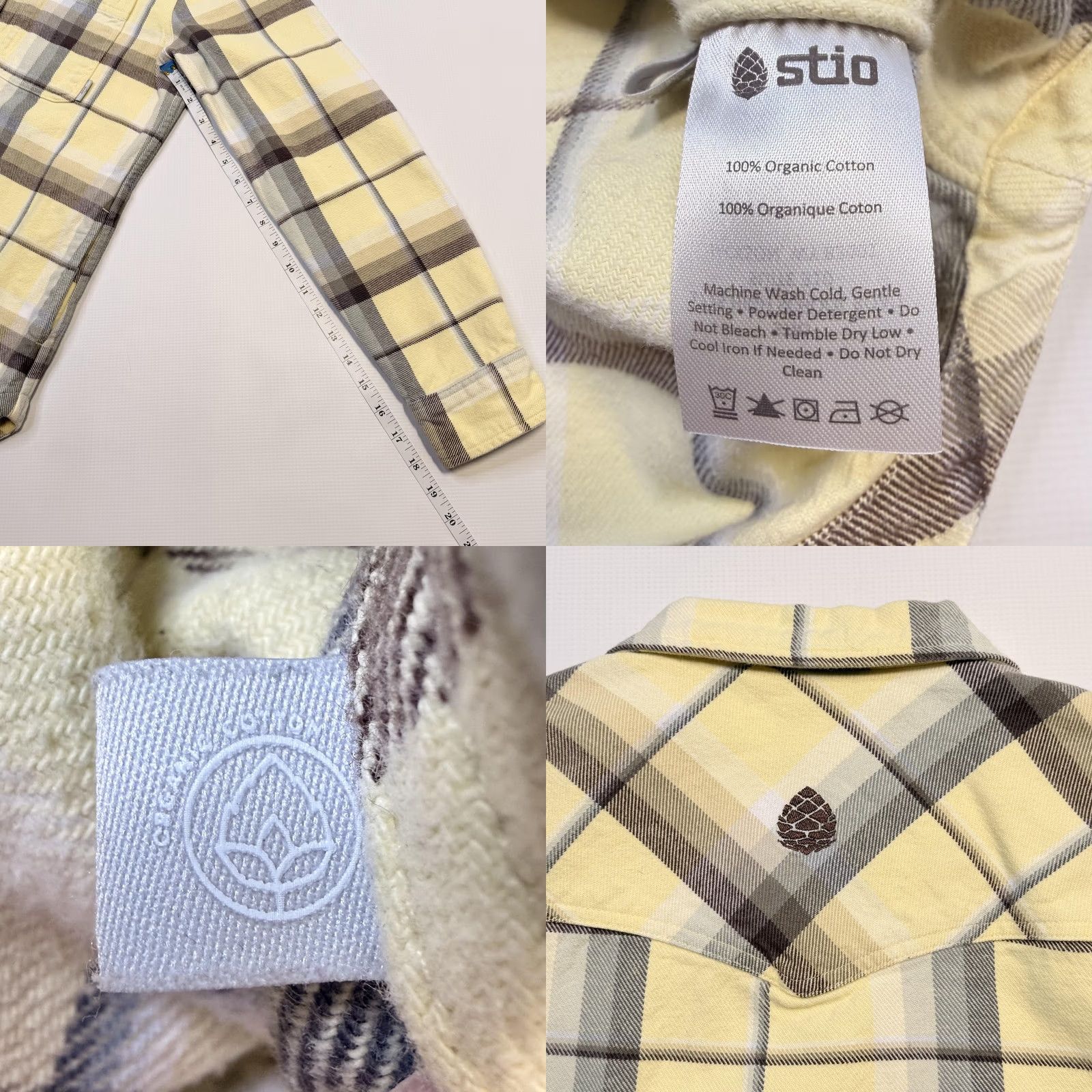Vintage Stio Jacket Womens L Yellow Plaid Organic Cotton Flannel Lined Pockets Size L / US 10 / IT 46 - 8 Thumbnail