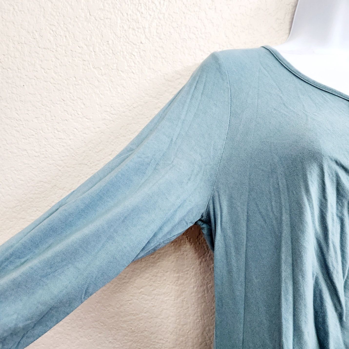 Other Talbots Green Blue Pleated Ruffled Bodice Top Large Soft Size L / US 10 / IT 46 - 2 Thumbnail