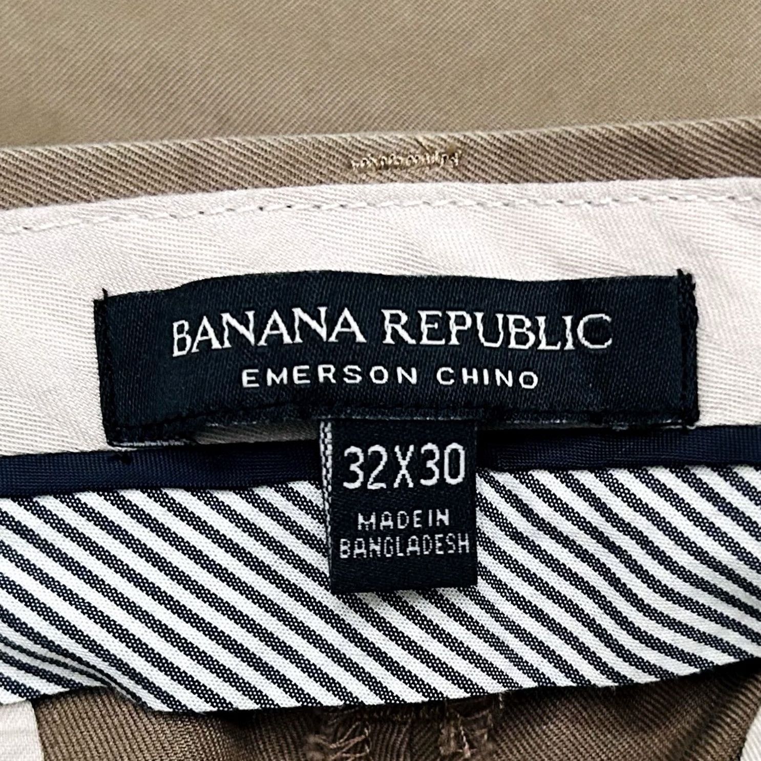 Banana Republic Banana Republic Pants 32 x 30 Emerson Chino Flat Front 100% Cotton Beige Mens Regular Straight Inseam 30 Size US 32 / EU 48 - 3 Thumbnail