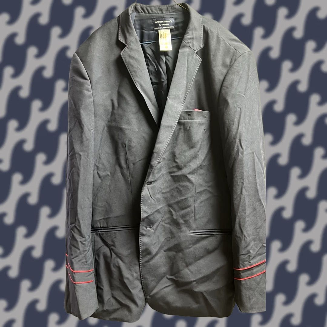Lands' End VINTAGE Lands' End x American Airlines Blend Blazer Mens 52 Tall Blue Blazer Mens Boy? Size 52R - 1 Thumbnail