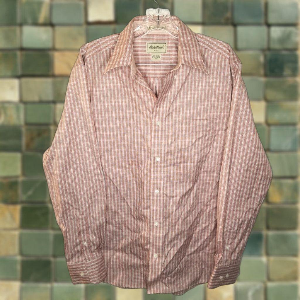 Eddie Bauer Eddie Bauer Mens Orange Pink Long Sleeve Button-Up Size M Mens Comfort Fit Shirt Size US M / EU 48-50 / 2 - 1 Thumbnail