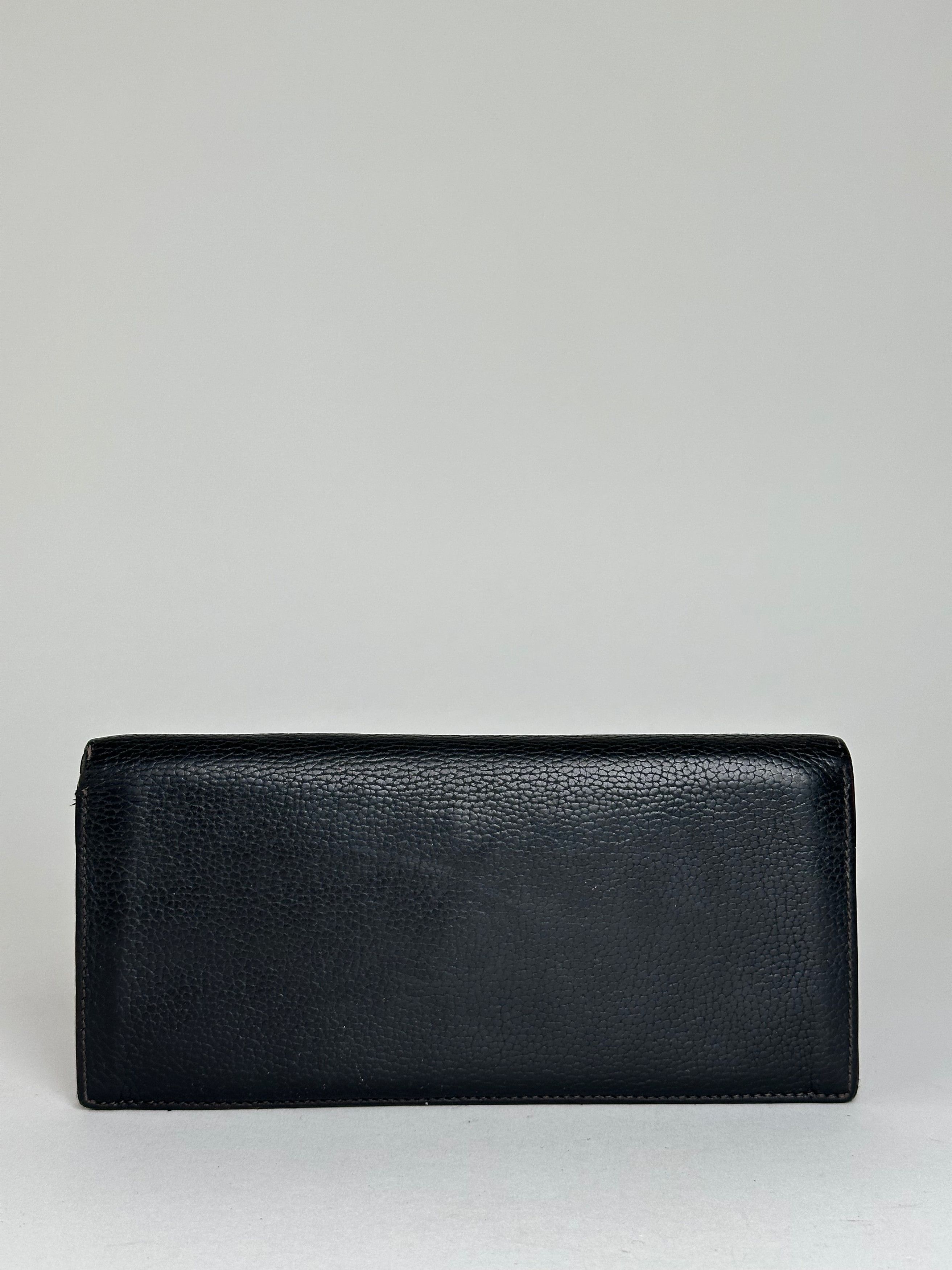 Loewe Vintage Madrid Grained Leather Long Wallet Black Size ONE SIZE - 1 Thumbnail