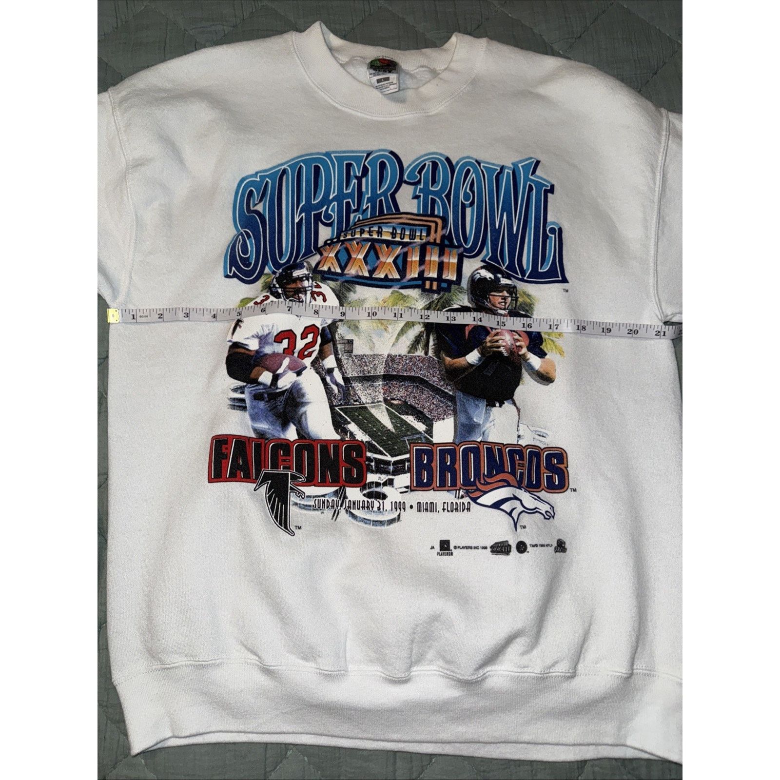 Fruit Of The Loom Fruit of the Loom 1999 Super Bowl Sweatshirt Sz L Falcons Size US L / EU 52-54 / 3 - 7 Thumbnail