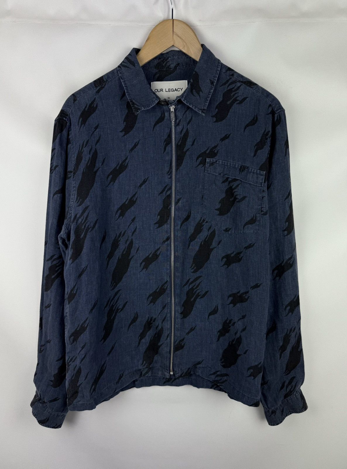 Our Legacy Our Legacy Men’s Full Zip Patterned Linen Overshirt Jacket Size US L / EU 52-54 / 3 - 1 Thumbnail