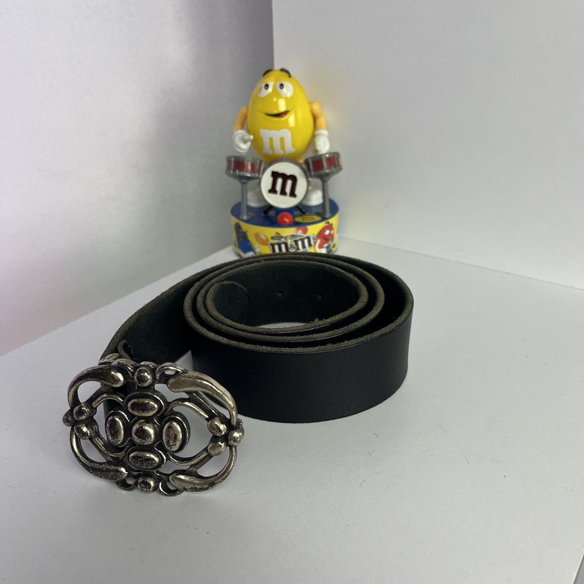 Bogner × Leather VINTAGE Bogner Leather Fire+Ice Black Opium big buckle Belt Size ONE SIZE - 4 Thumbnail