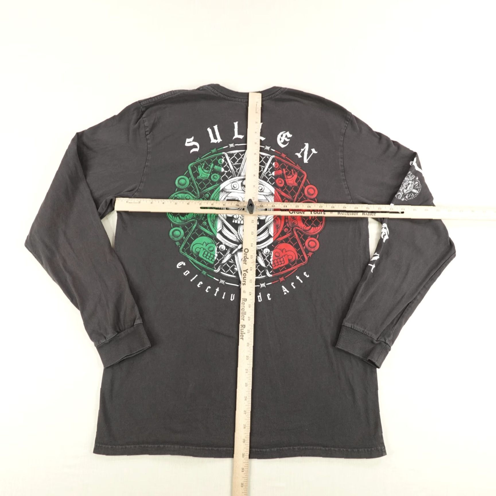 Vintage VINTAGE Sullen Shirt Graphic Print Long Sleeve Crew Neck Mens Large Gray Skull Tattoo Art Size US L / EU 52-54 / 3 - 7 Thumbnail