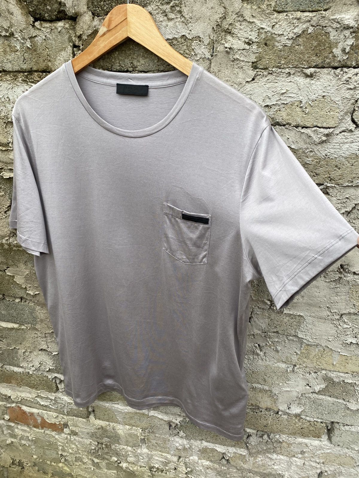 Prada Silver Black Tab Pocket Tee Size US L / EU 52-54 / 3 - 4 Thumbnail