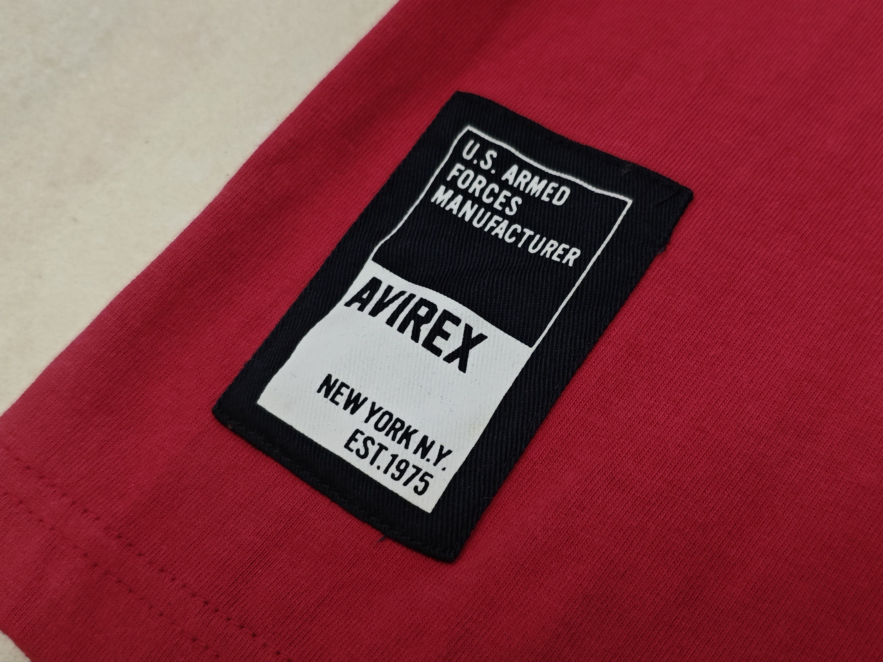 Avirex 90s AVIREX Embroidered Big Logo Red M Tee Size US M / EU 48-50 / 2 - 7 Thumbnail