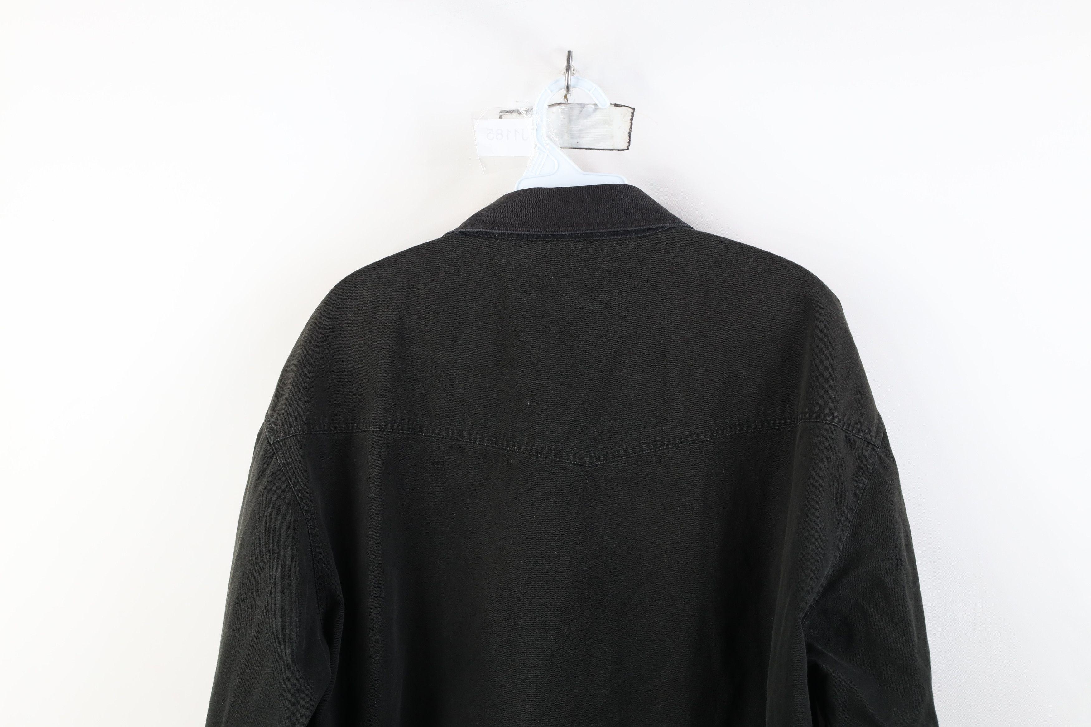 Vintage Vintage 90s Streetwear Western Denim Button Shirt Black Size US XL / EU 56 / 4 - 15 Thumbnail