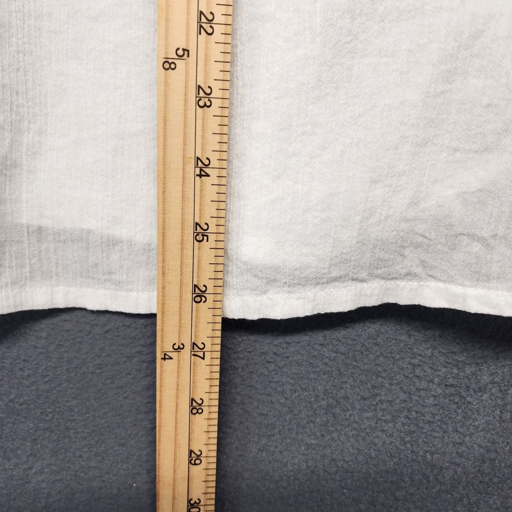 Talbots Talbots Shirt Womens 1X White Button-Up 3/4 Sleeve Collared Top 100% Cotton FLAW Size XL / US 12-14 / IT 48-50 - 7 Thumbnail