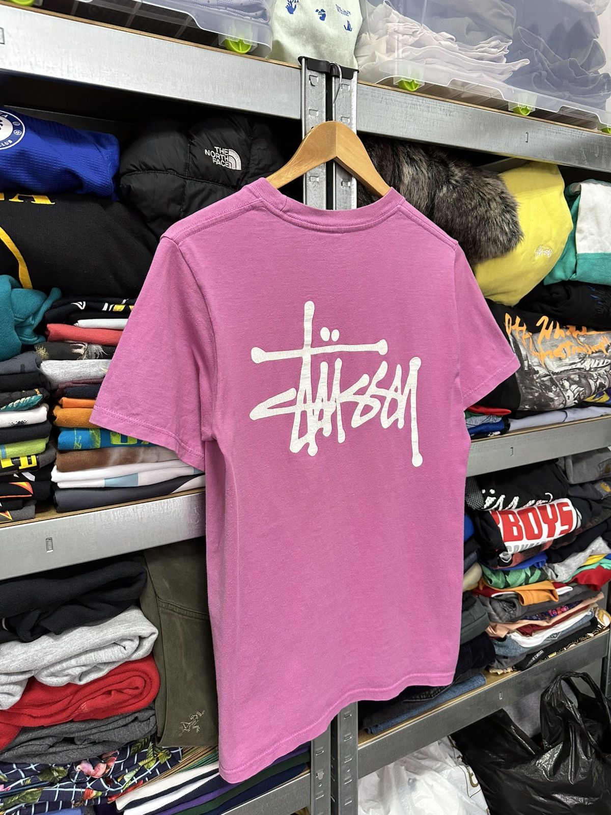 Stussy Vintage Stussy T Shirt Tee Pink Big Logo Baggy Y2K Retro Size US S / EU 44-46 / 1 - 11 Thumbnail