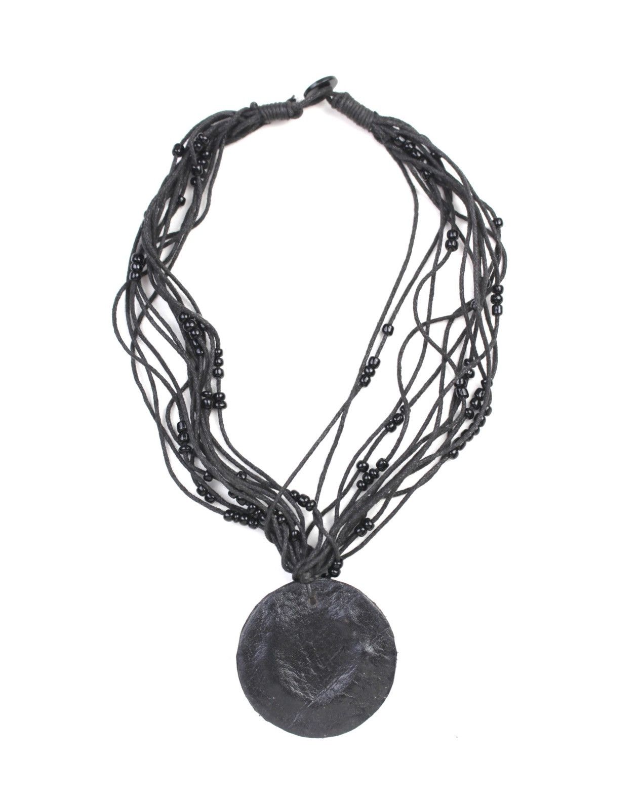 Vintage 1990S JAPANESE MADE ABYSS MOTHER-OF-PEARL LEATHER NECKLACE Size ONE SIZE - 4 Thumbnail