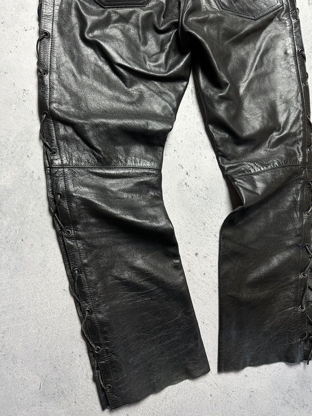 Genuine Leather Genuine Real Leather Highway 1 Pant Vintage Rock Punk Racing Size US 33 - 10 Thumbnail
