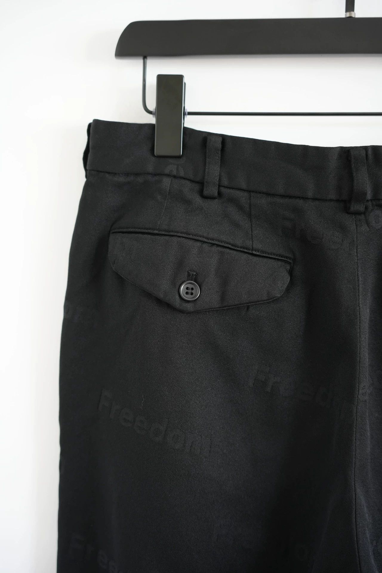 Comme des Garcons CDG Black 19AW Freedom Slogan Straight Leg Pants Size US 34 / EU 50 - 5 Thumbnail