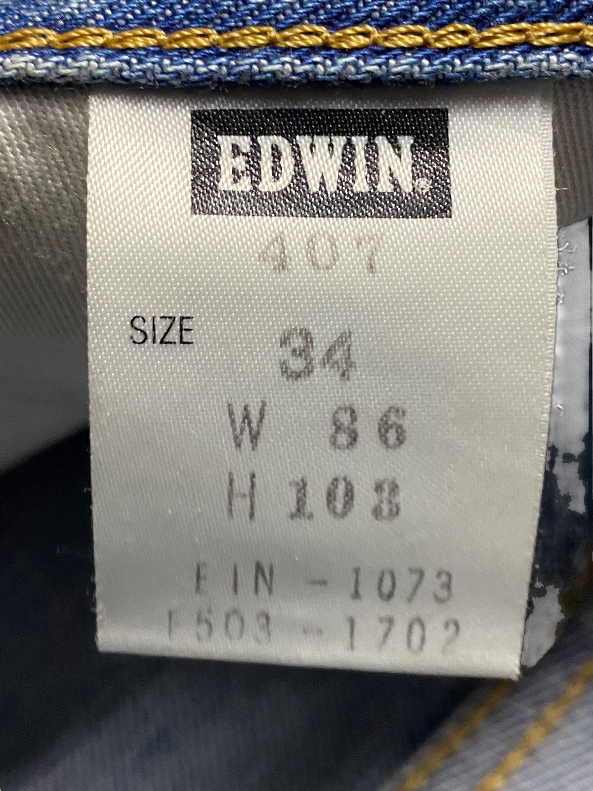 Edwin Vintage Edwin 407 Grunge Blue Wash Distressed Jeans Size US 34 / EU 50 - 14 Thumbnail