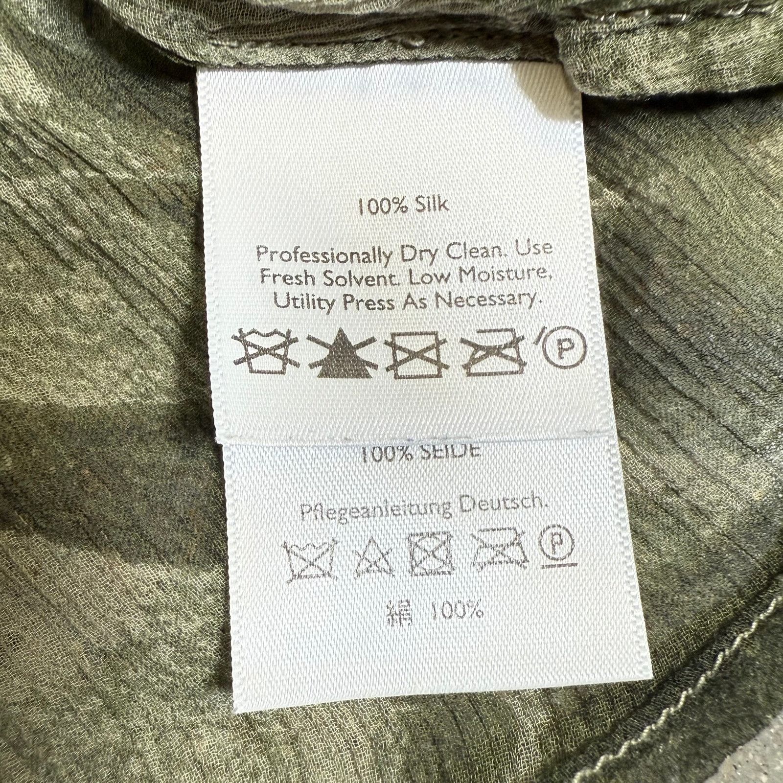 Eddie Bauer Vtg Eddie Bauer Women’s XLP Silk Blouse Camo 100% Silk Rare Size ONE SIZE - 4 Thumbnail