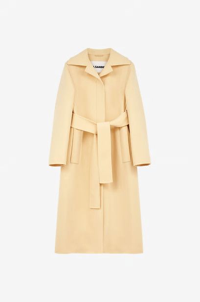 Jil Sander o1y0925 Belted Coat in Pastel Yellow Size S / US 4 / IT 40 - 1 Thumbnail