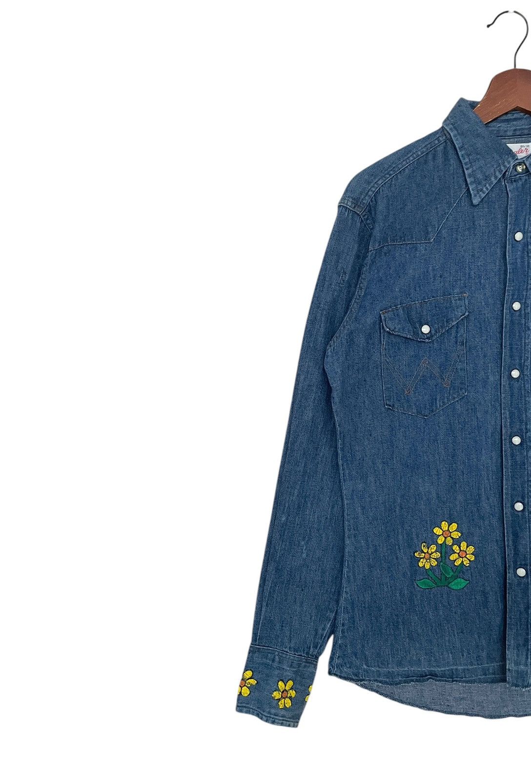 Vintage × Wrangler Vintage Brand Wrangler Sanforized Western Denim Shirt 1960s Size US M / EU 48-50 / 2 - 5 Thumbnail