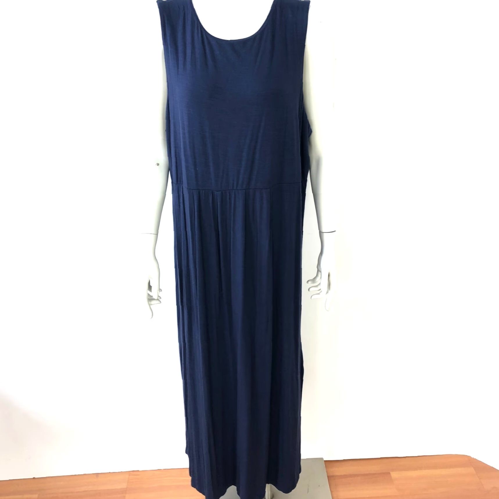 J. Jill J. Jill XL Rayon Midi Calf Length Sleeveless Tank Dress Blue Size XL / US 12-14 / IT 48-50 - 2 Thumbnail