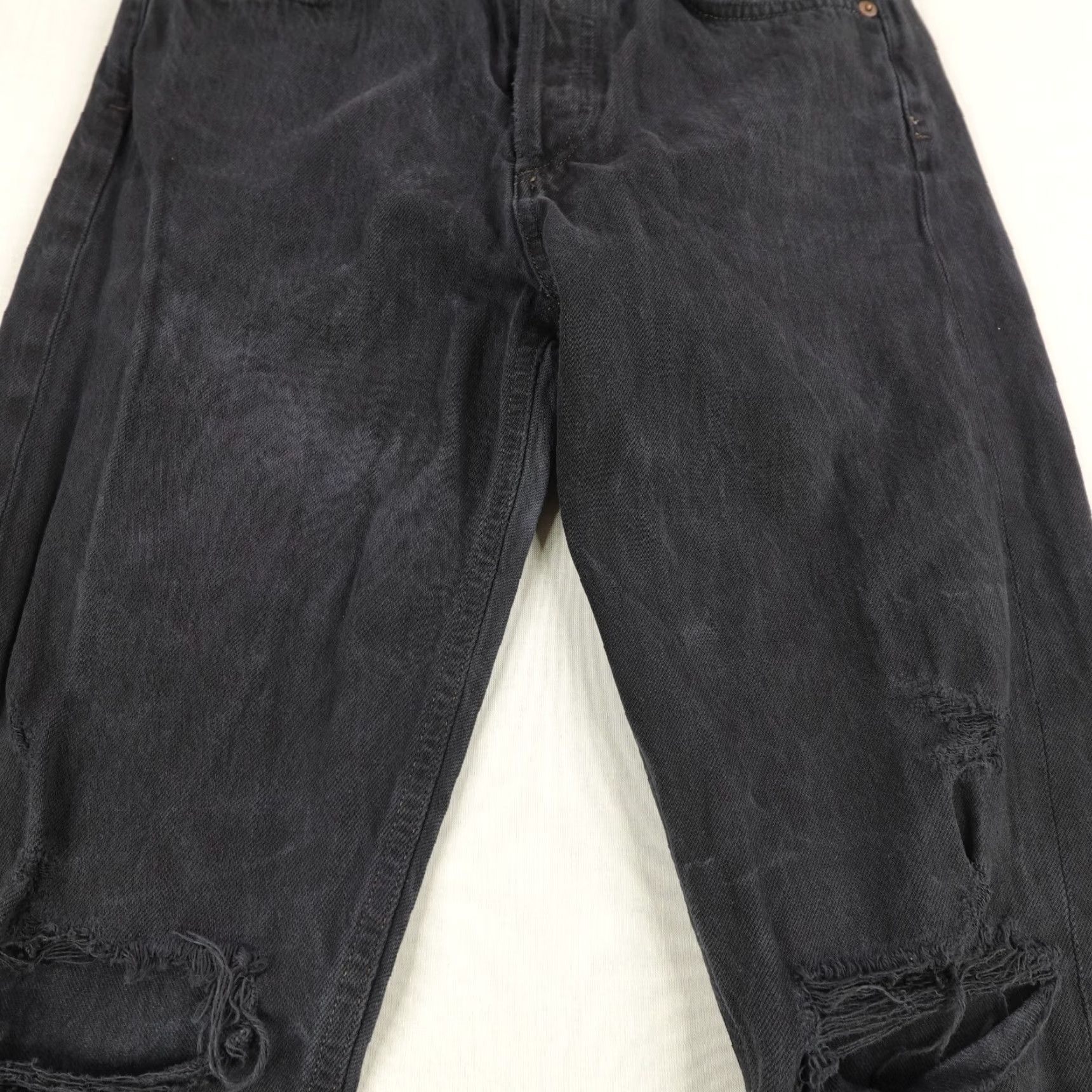 Agolde AGOLDE Jeans Black 25 Denim Button Fly Jamie High Rise Ankle Distressed Pockets 27in Inseam Womens Size 26" / US 2 / IT 38 - 4 Thumbnail