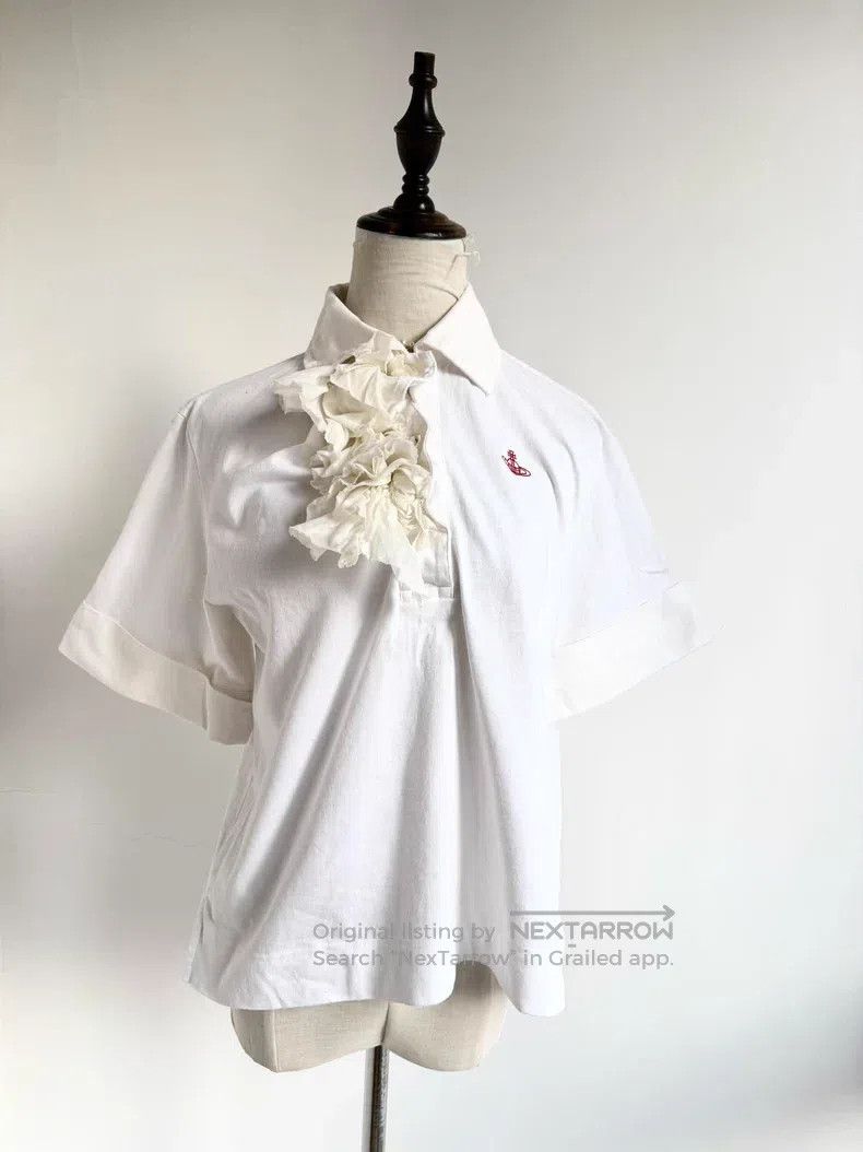Vivienne Westwood Vivienne Westwood size 00 White Saturn Ruffle Short Sleeve Size XXS / US 00 / IT 34 - 1 Thumbnail