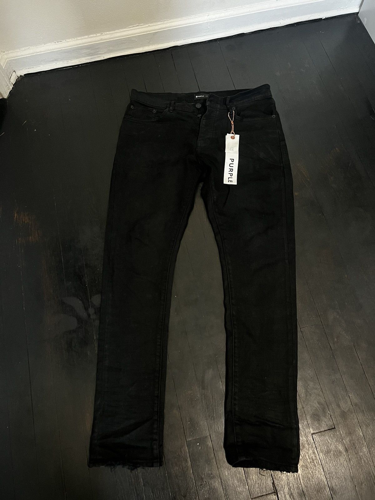 image of Purple Brand Skinny Jeans 007 in Black, Men's (Size 33)