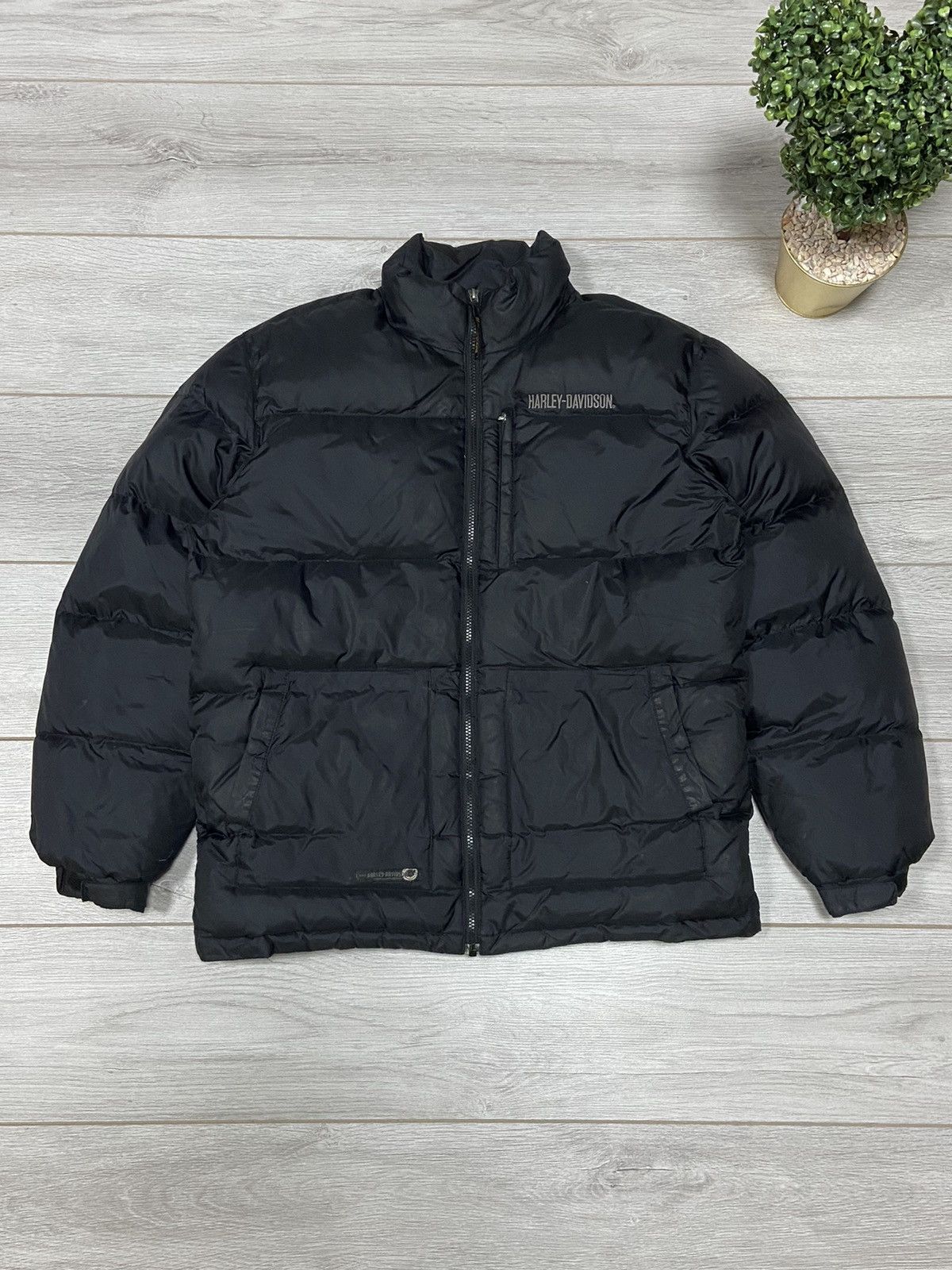 Harley Davidson Vintage skull ☠️ Harley Davidson Puffer Jacket Size US M / EU 48-50 / 2 - 2 Thumbnail
