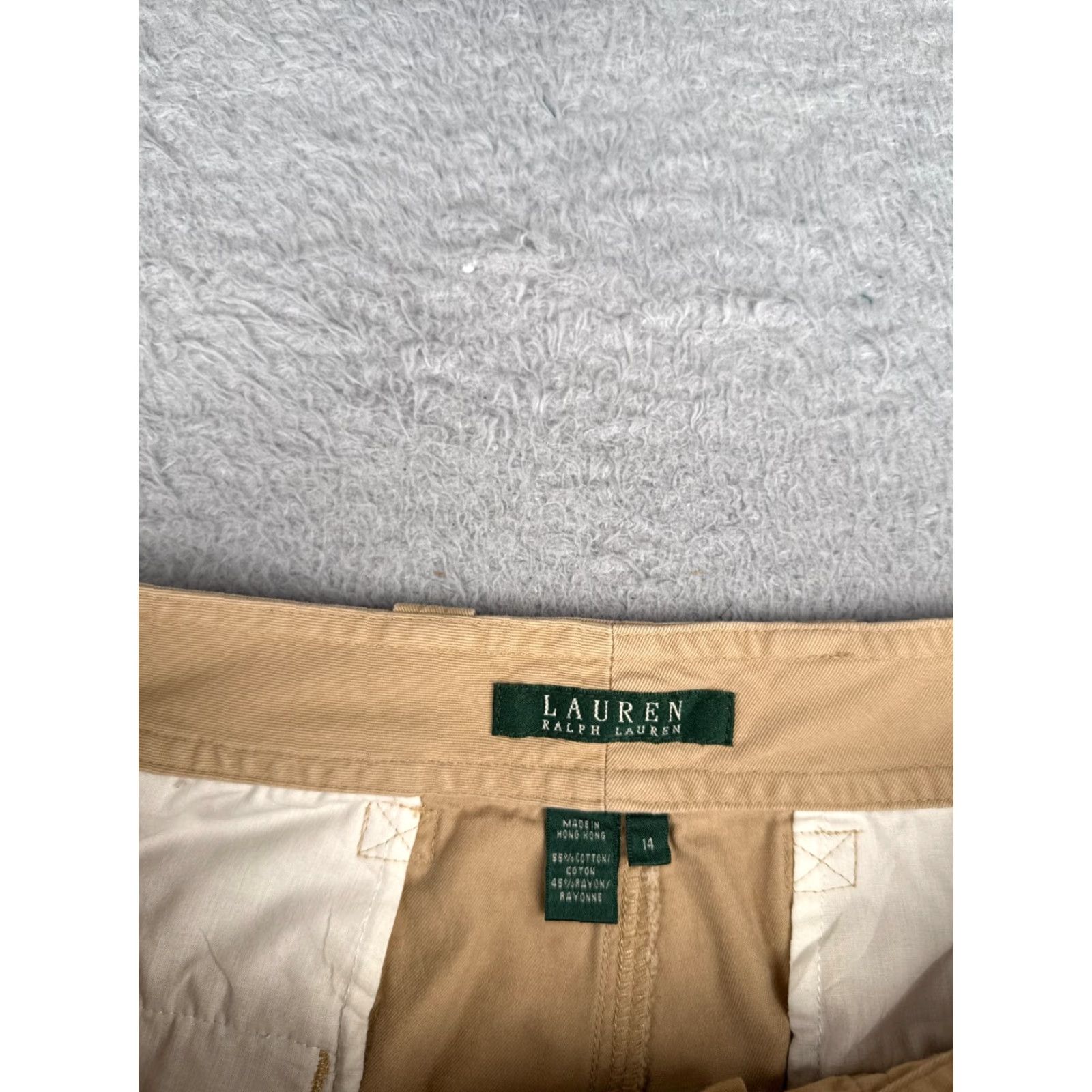 Ralph Lauren VINTAGE Lauren Ralph Lauren Shorts Womens 14 Beige Cargo LRL Cotton Rayon Blend Size 36" / US 14 / IT 50 - 7 Thumbnail
