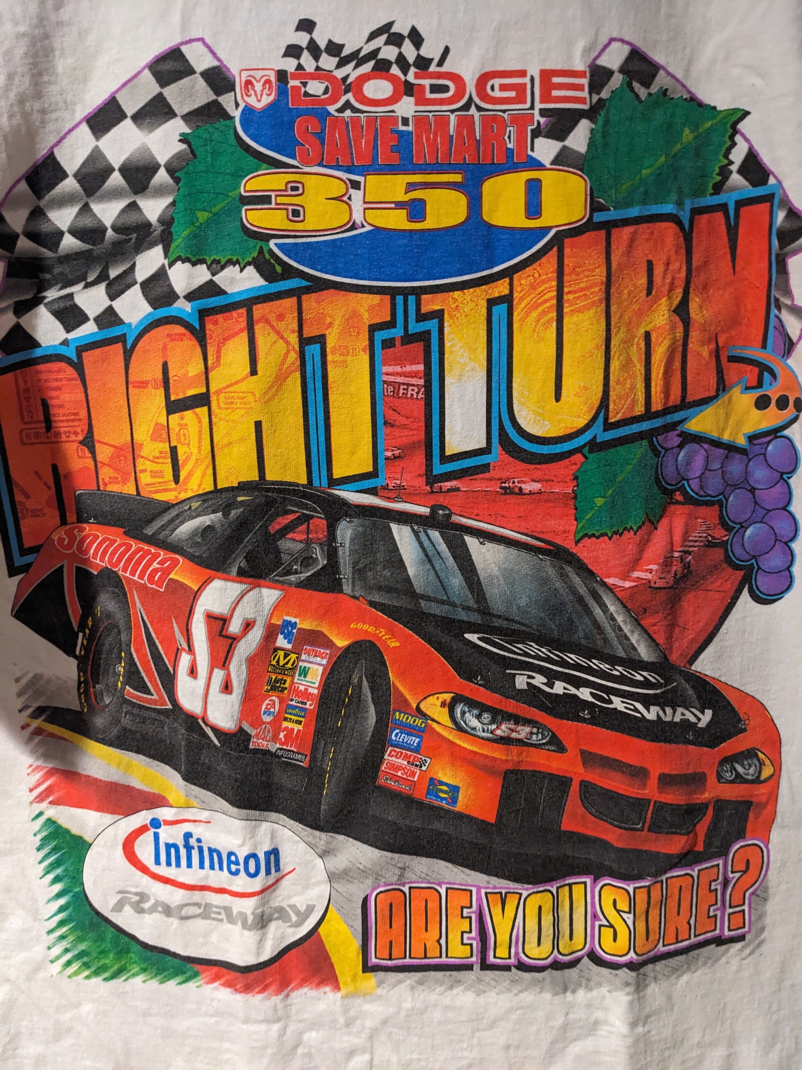 NASCAR Vintage Nascar 350 Racing Speedway Dodge White Large T-Shirt Size US L / EU 52-54 / 3 - 2 Thumbnail
