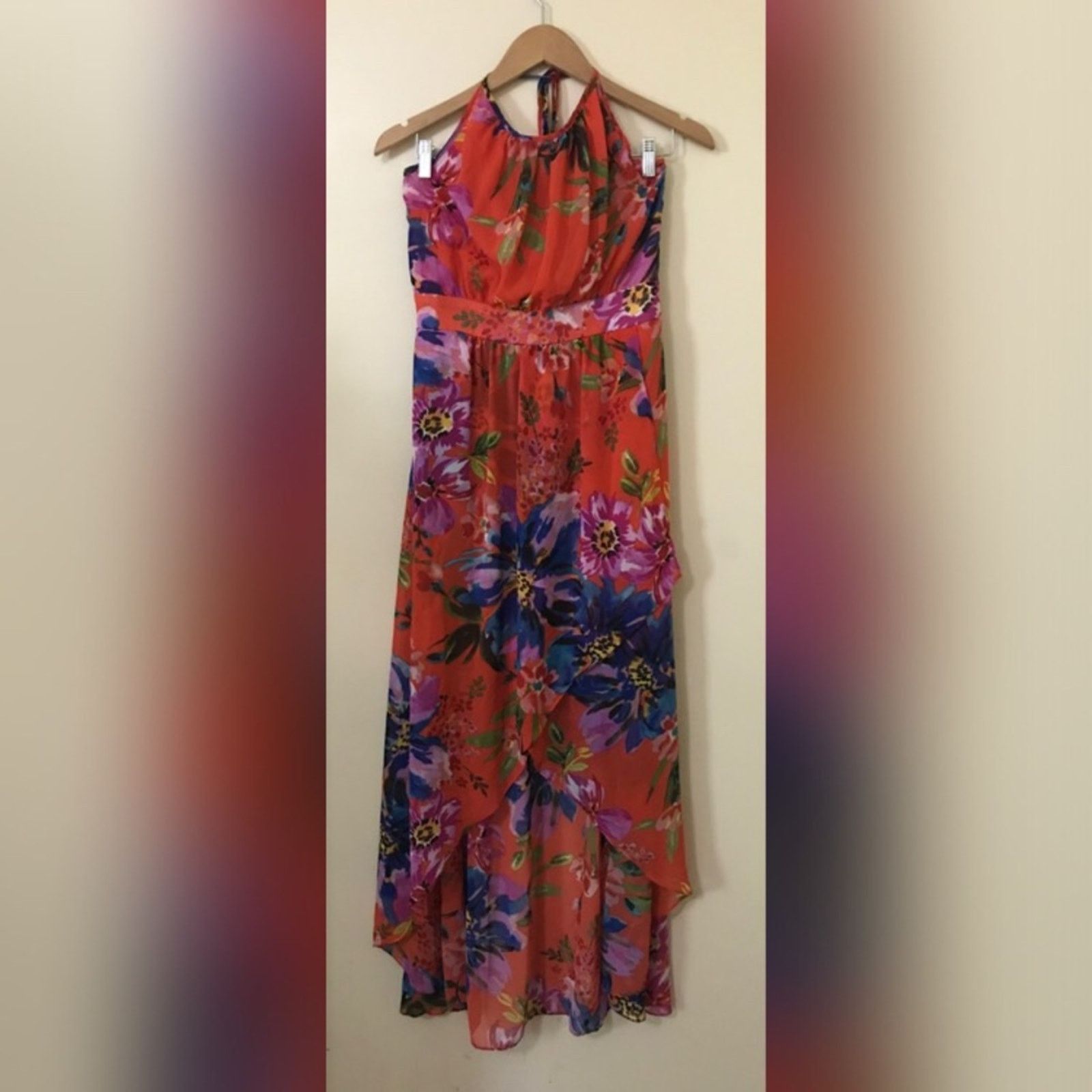 Other Bisou Bisou Floral Multi-color High Low Maxi Dress Size L / US 10 / IT 46 - 1 Thumbnail