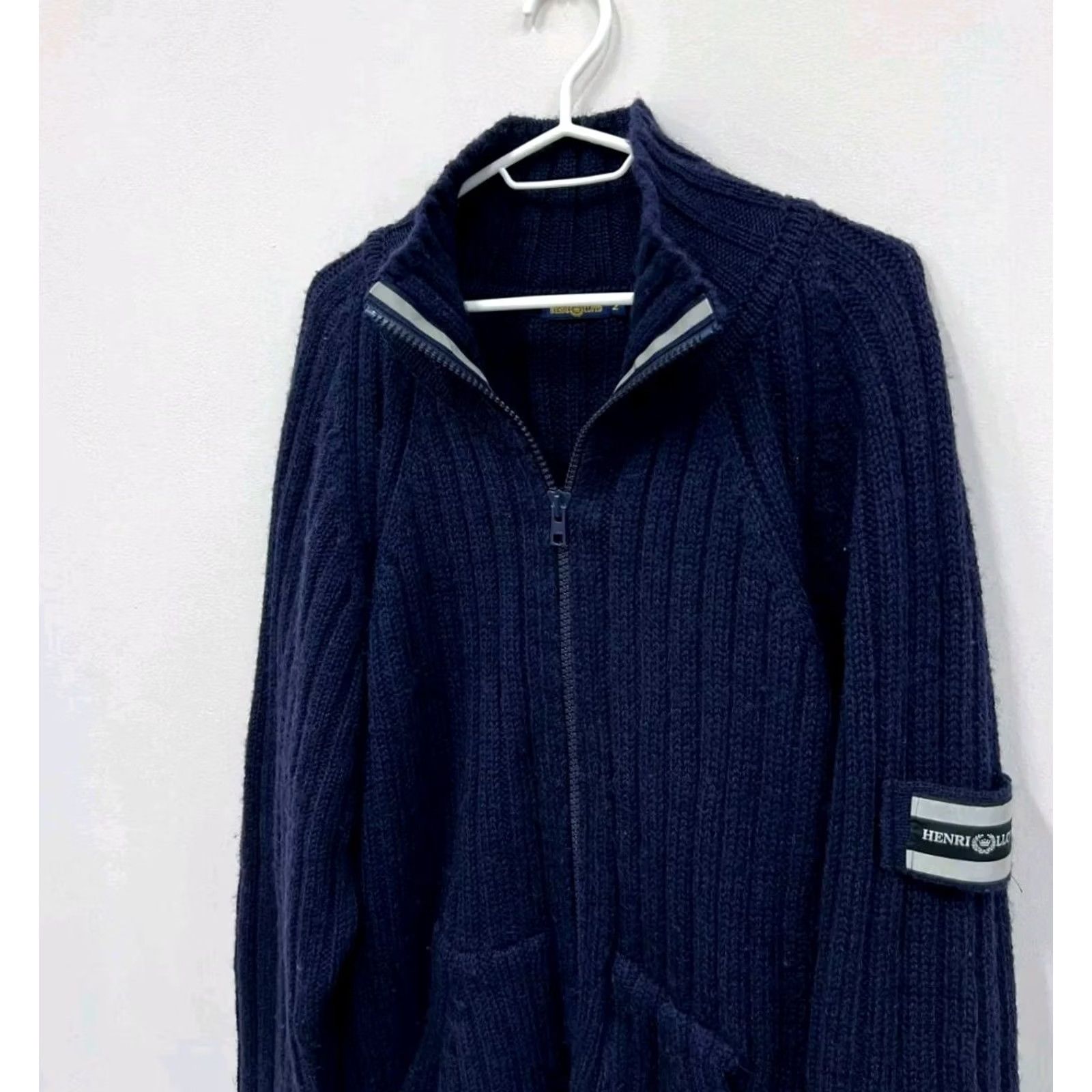 Henri Lloyd VINTAGE Henri Lloyd Wool Knitted Cardigan Sweater M Blue Mens Regular Size M Cardigan Wool Knitted Vintage Men Size US M / EU 48-50 / 2 - 2 Thumbnail