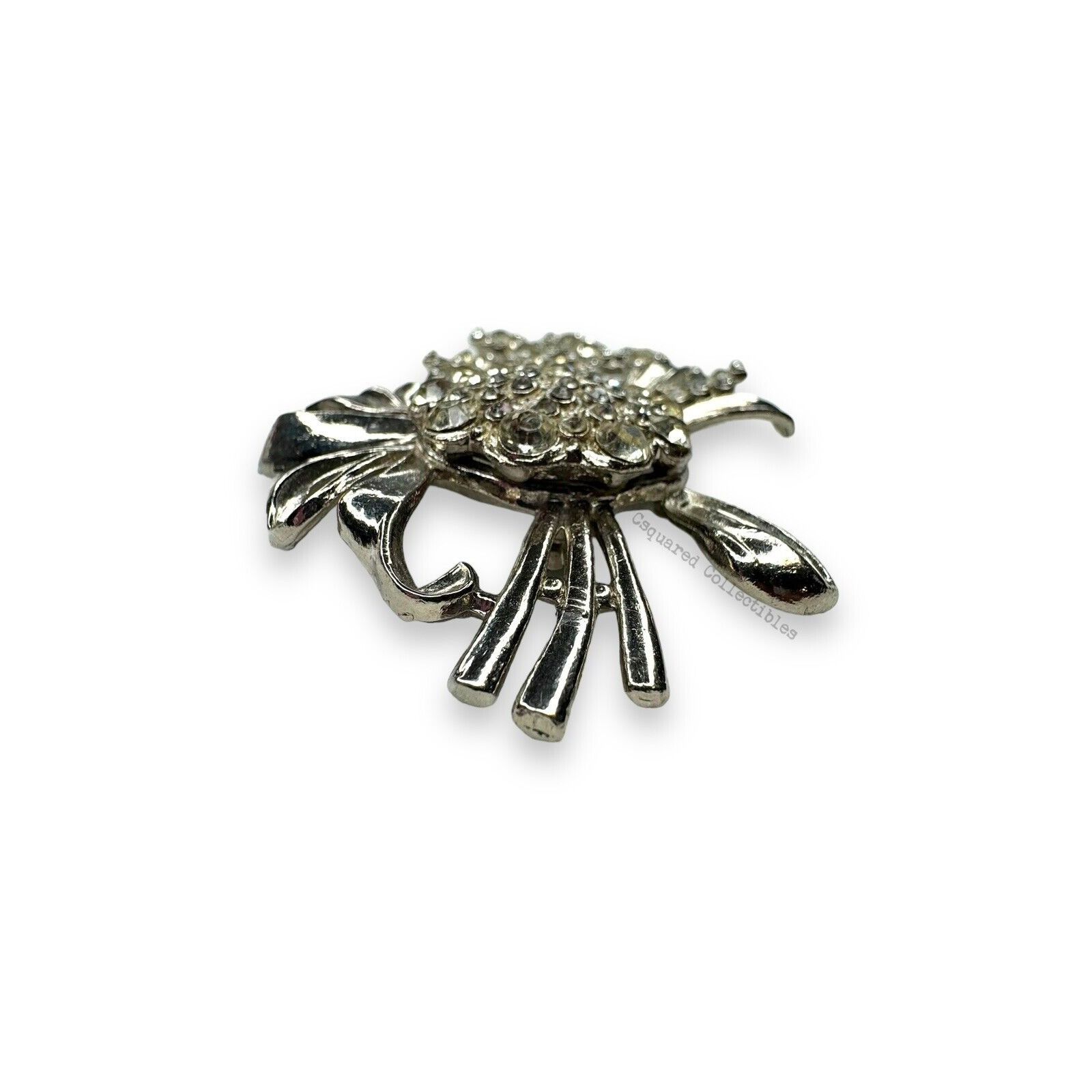 Other Vintage Rhinestone Floral Brooch Pin Silver Tone Costume Jew Size ONE SIZE - 2 Thumbnail