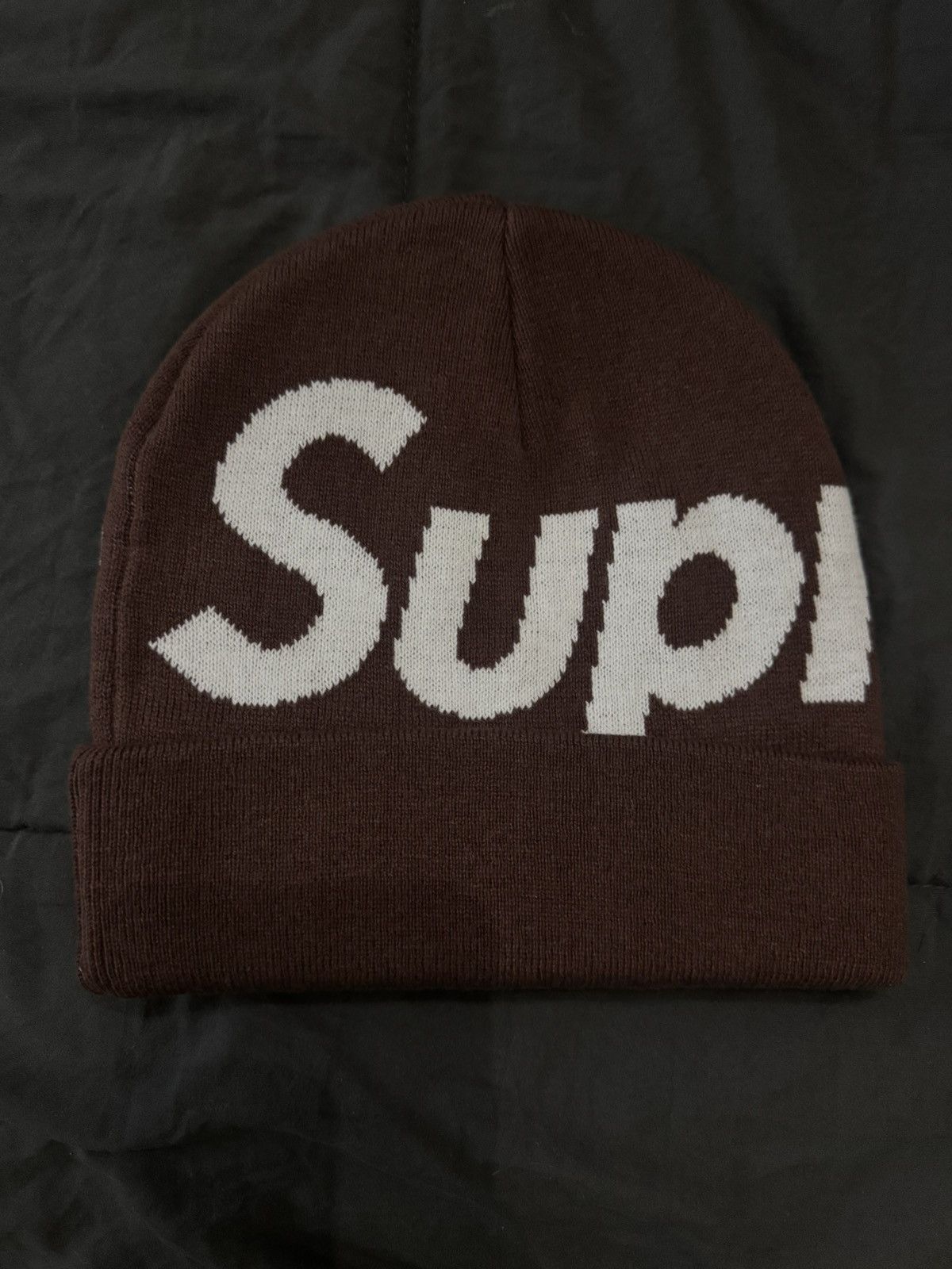 Supreme Supreme Big Logo Beanie - Brown Size ONE SIZE - 2 Thumbnail