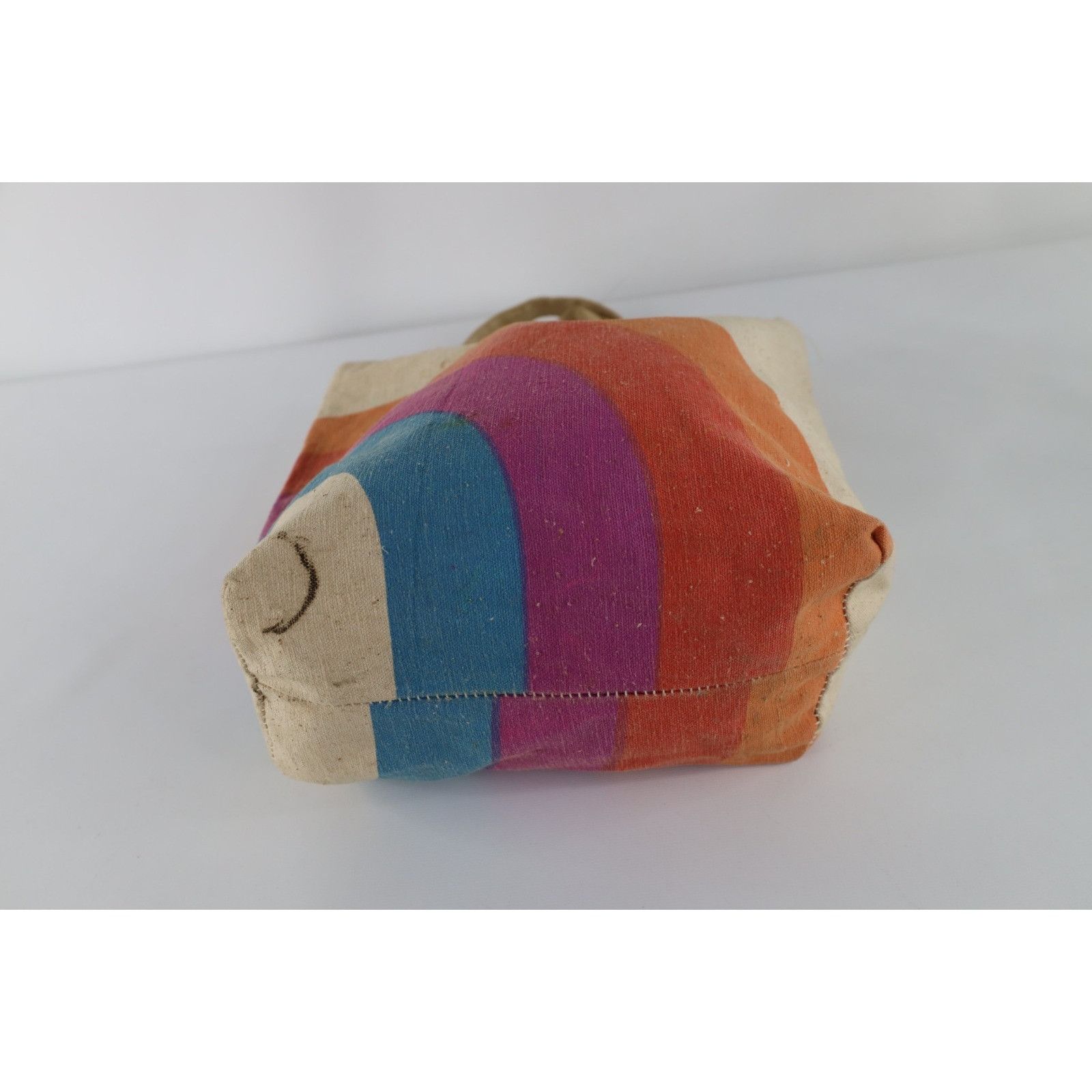 Vintage Vintage 70s Streetwear Boho Chic Rainbow Canvas Tote Bag Size ONE SIZE - 11 Thumbnail