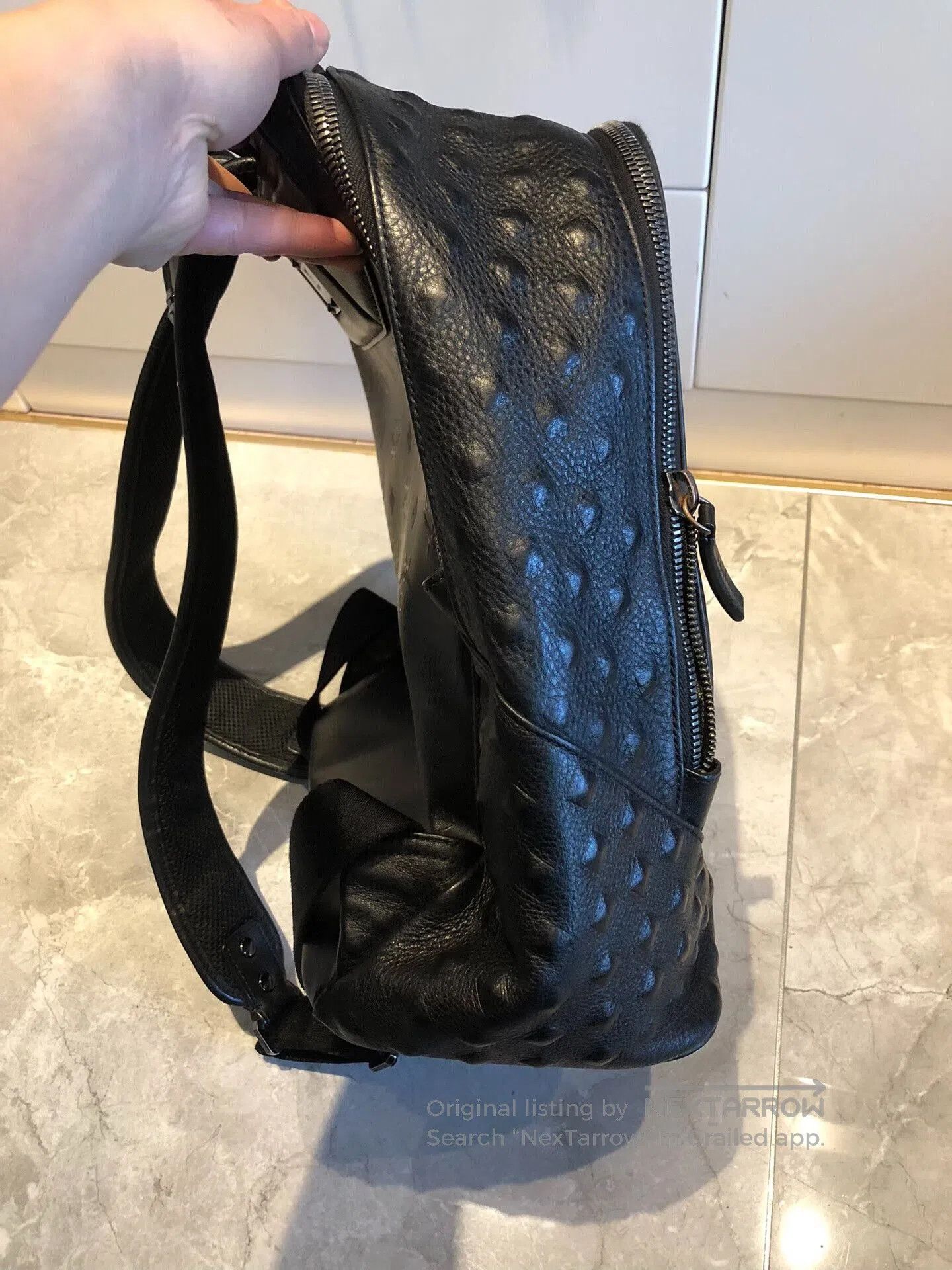 MCM Large Black Studded Backpack.
