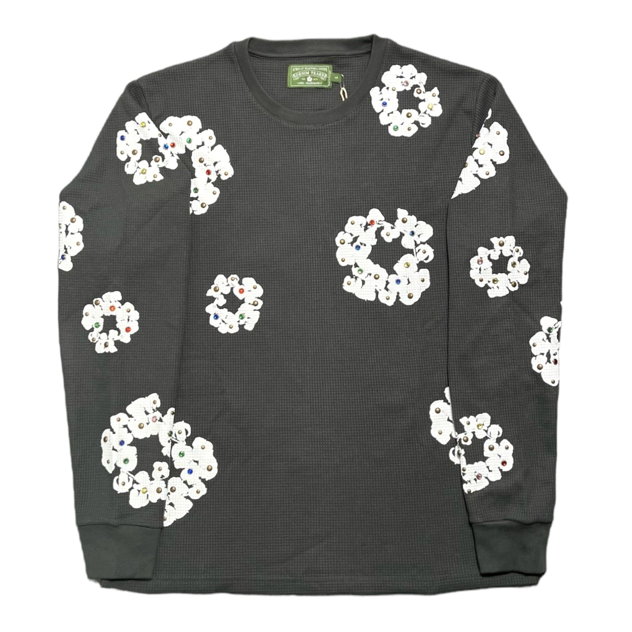 DENIM TEARS Denim Tears Long Sleeve Cotton Wreath Tee Black XXL