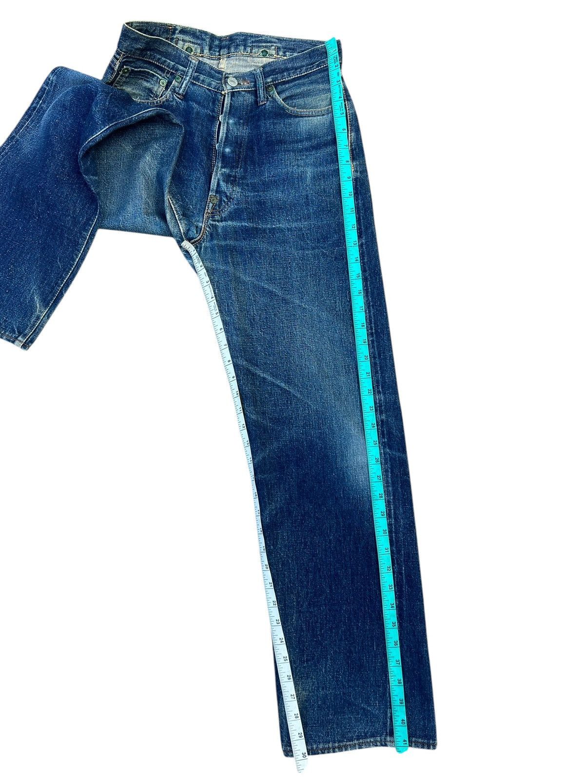 Denime Vintage 90s DENIME Japan Leather Patch Denim Selvedge Jeans Size US 29 - 4 Thumbnail