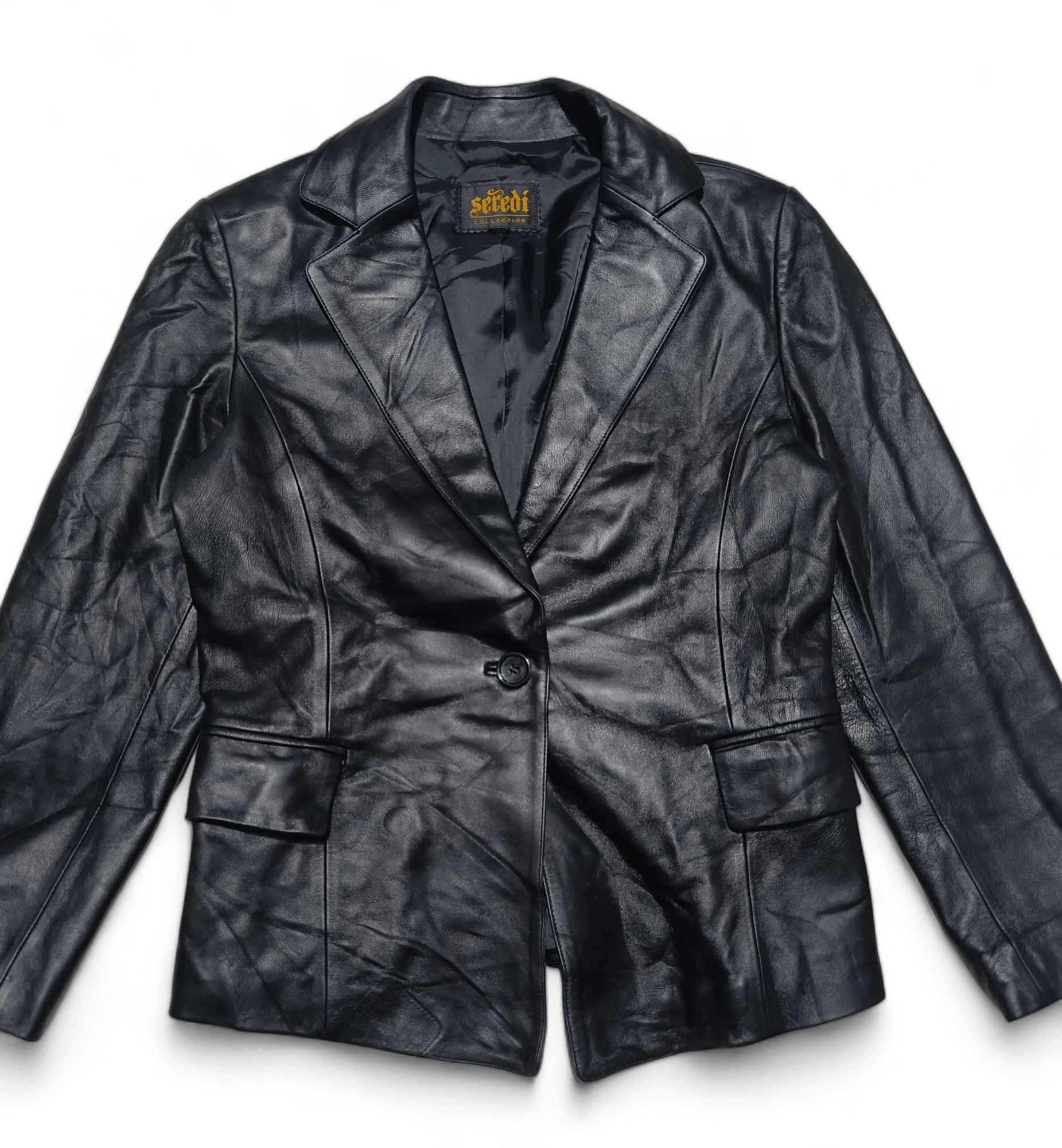 Other Vintage Women's SEREDI Sheepskin Leather Blazer Coat Jacket Size M / US 6-8 / IT 42-44 - 3 Thumbnail