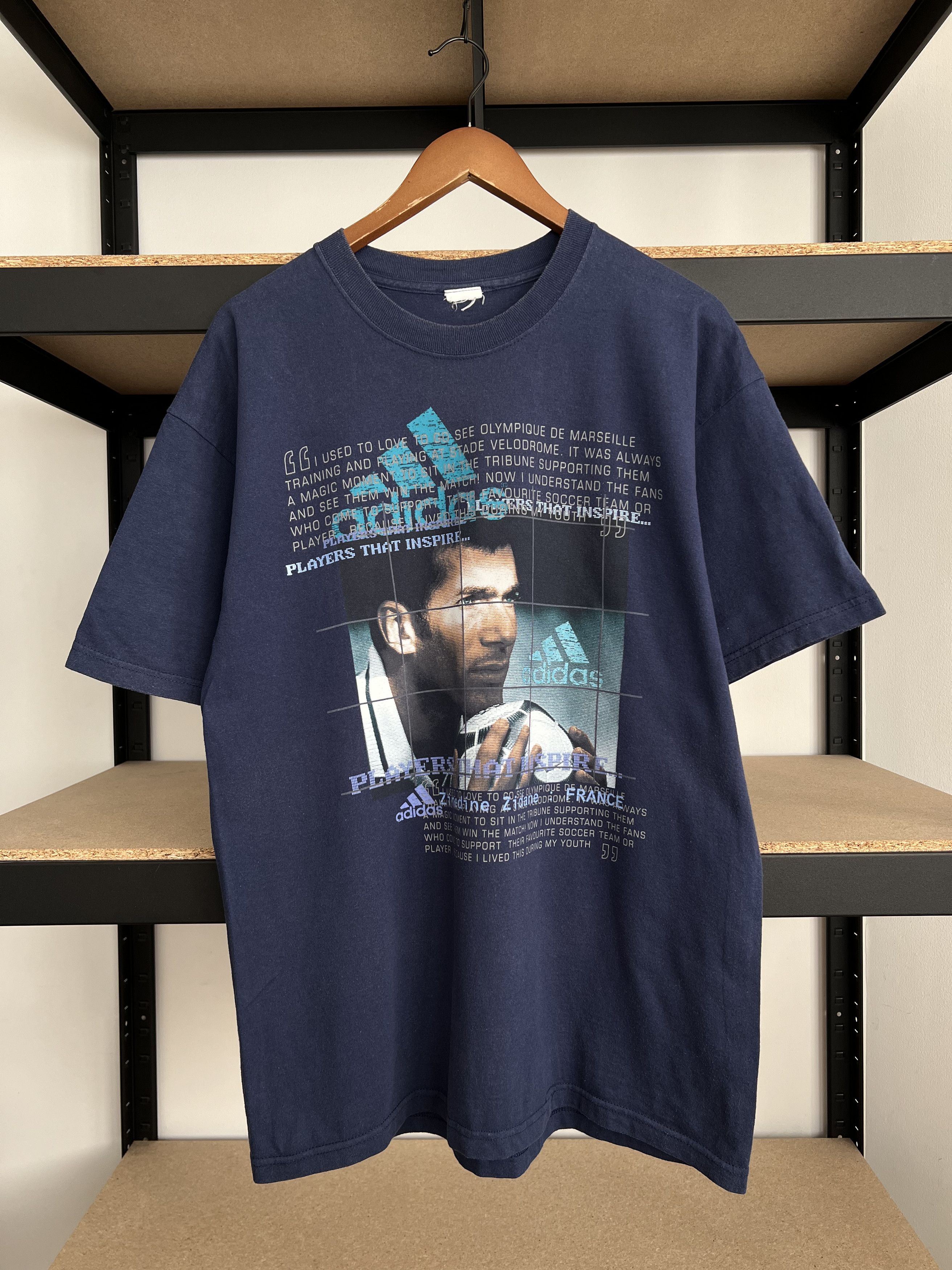 Vintage Adidas Zinedine Zidane France Navy T-shirt