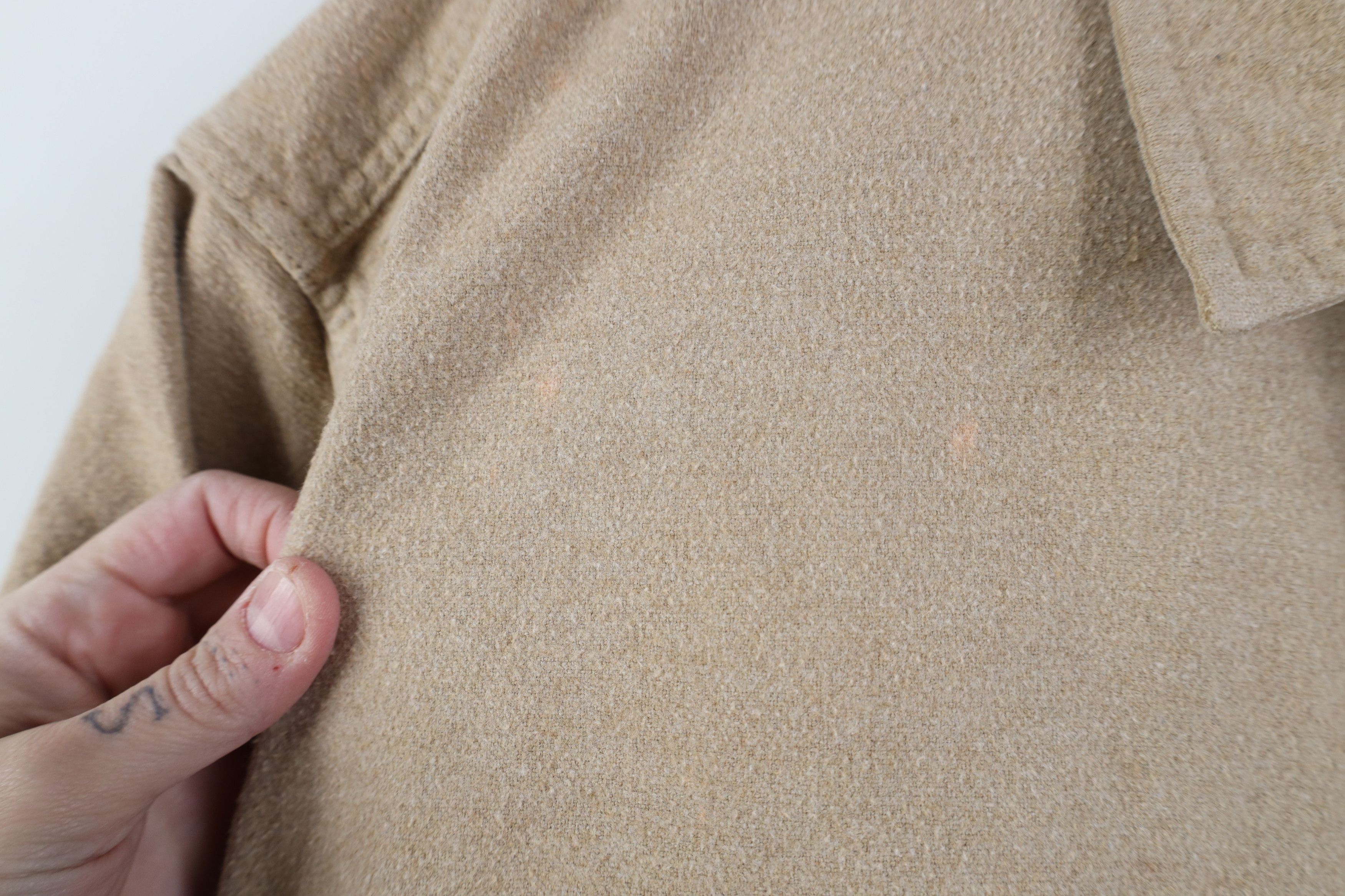 Vintage Vintage 90s Streetwear Chamois Cloth Button Shirt Beige Tan Size US XXL / EU 58 / 5 - 4 Thumbnail