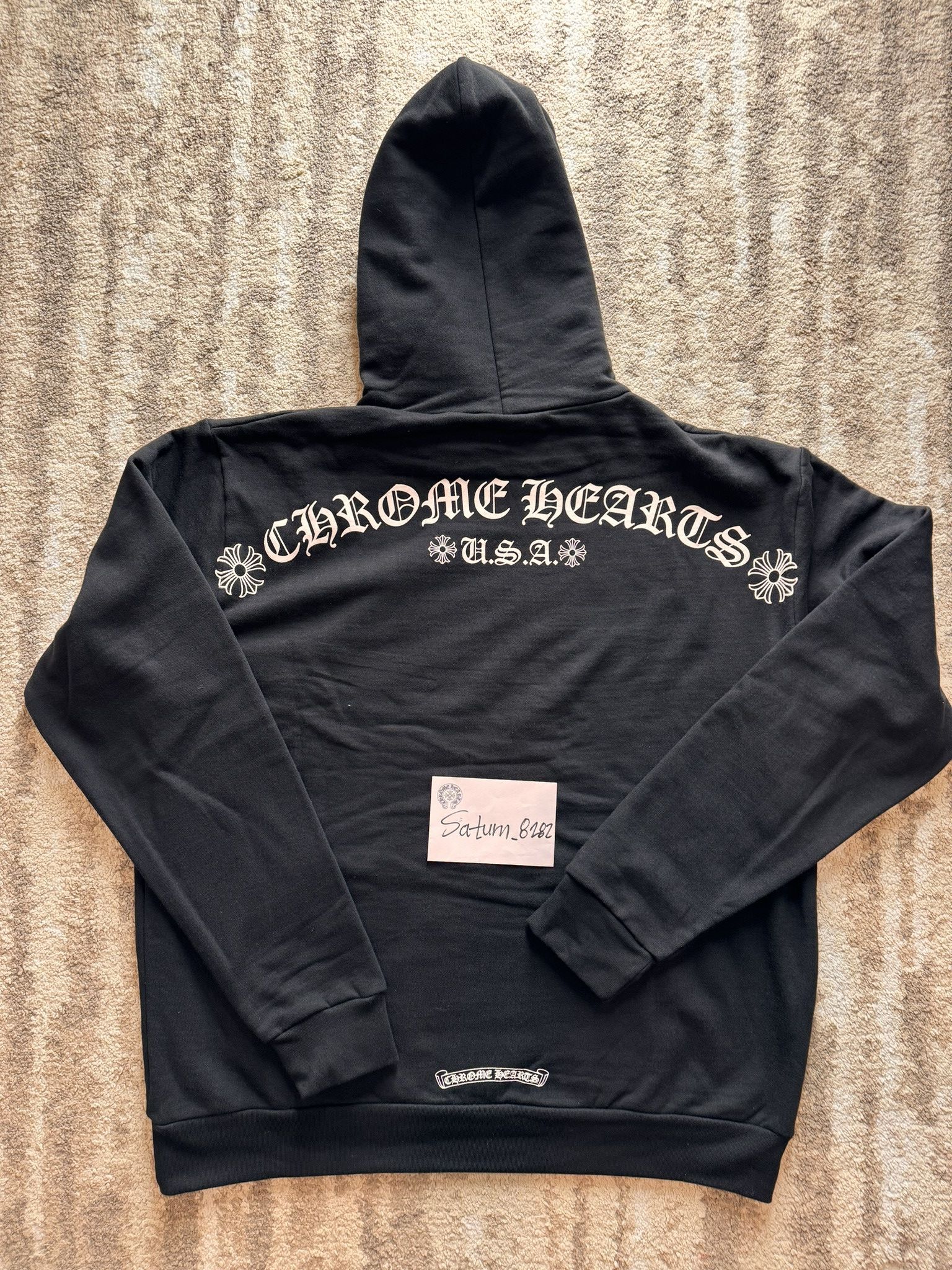 image of Chrome Hearts T Bar Logo Hoodie Medium in Black, Men's