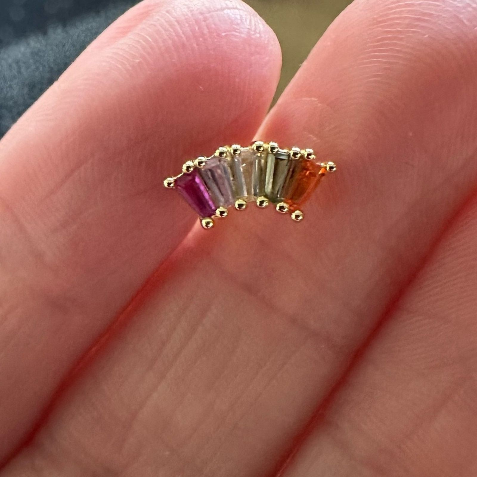 Other Rainbow Crystal Ball back Nap Earring - gold plated - $79 Size ONE SIZE - 3 Thumbnail
